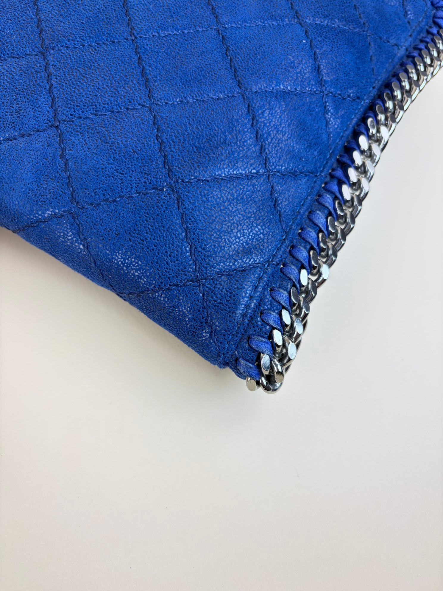 Stella McCartney blue Falabella quilted flap pouch