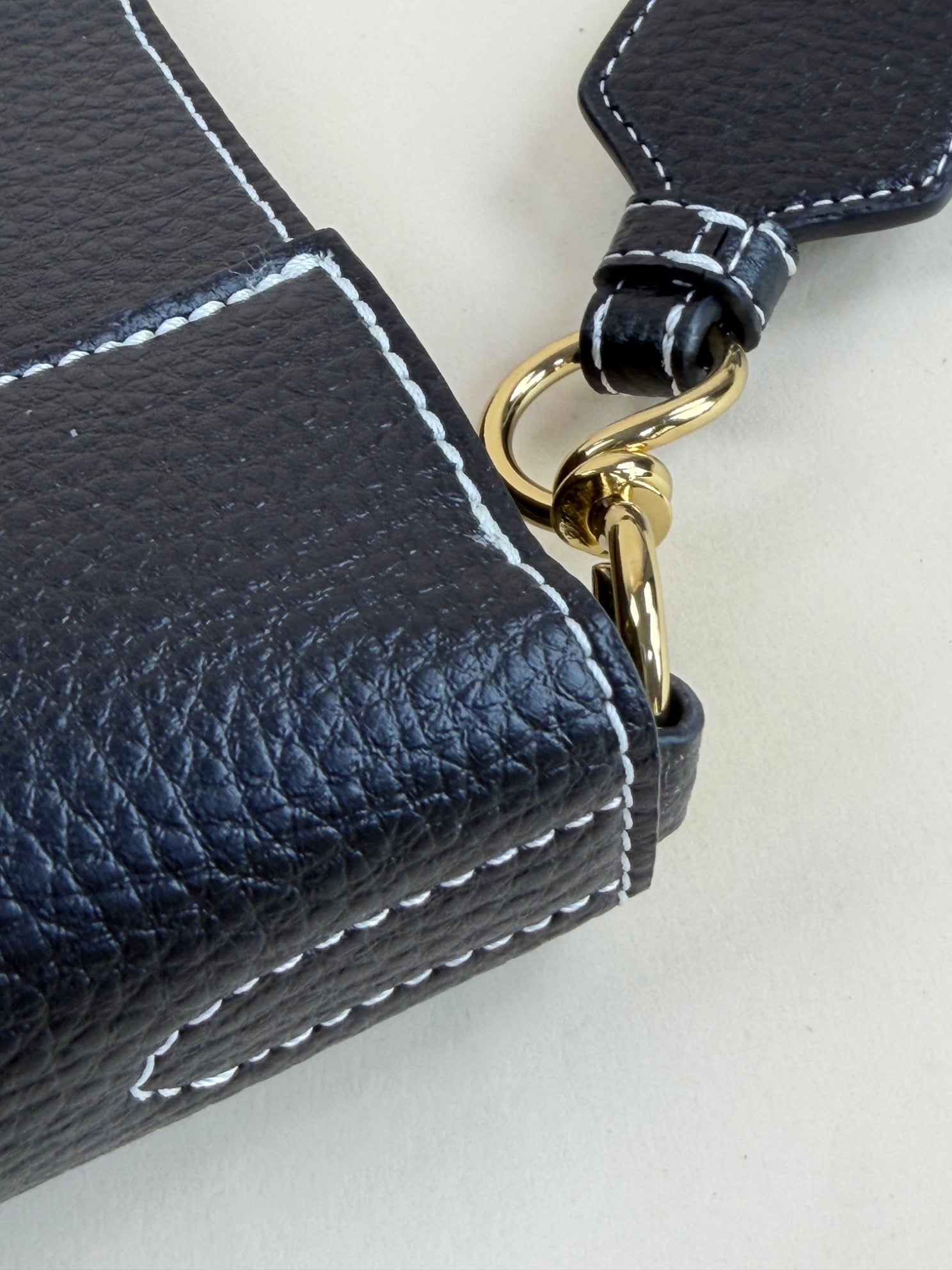 Stella McCartney black rainy leather logo square cross body bag