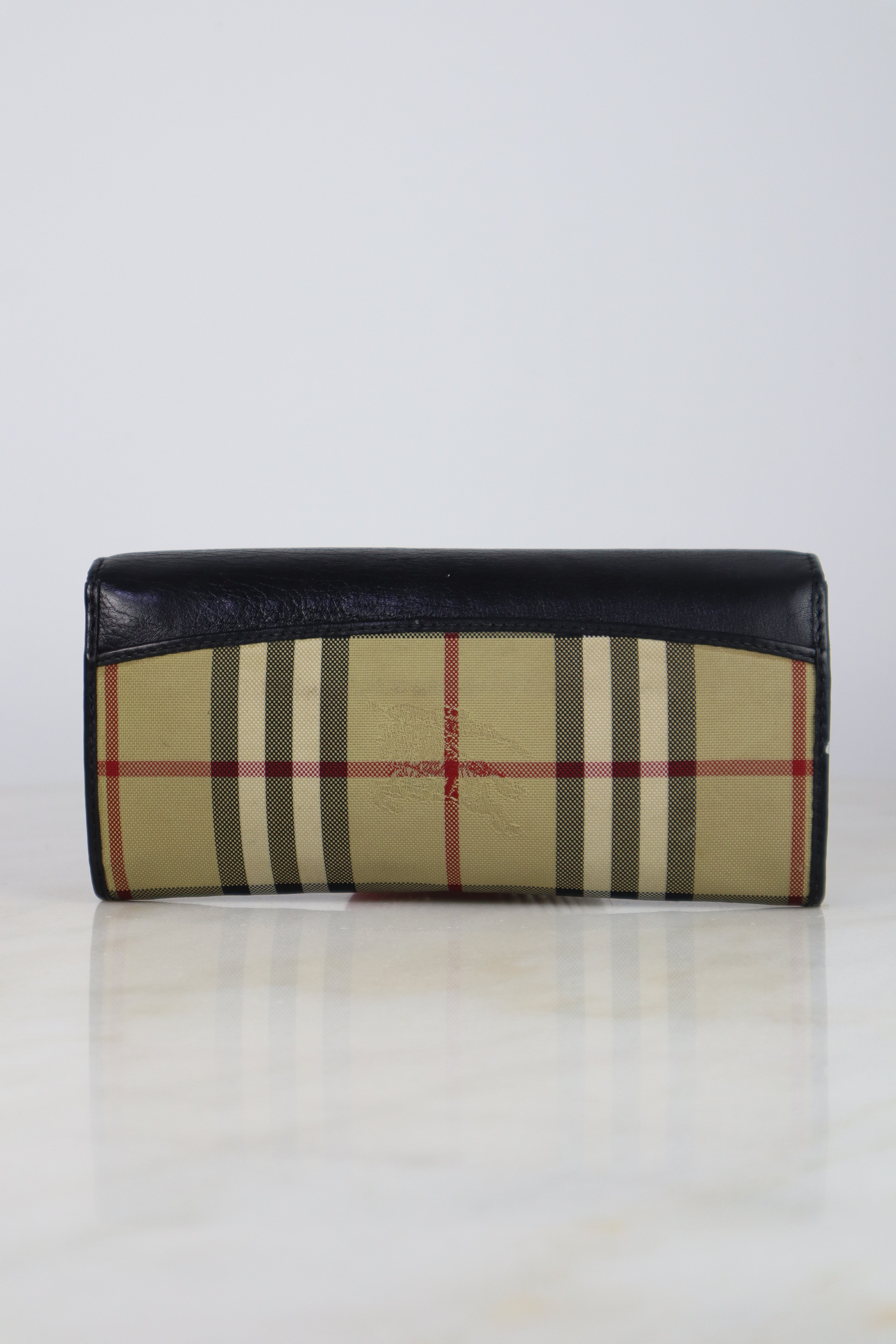 Burberry House Check Black Porter Continental Long Wallet