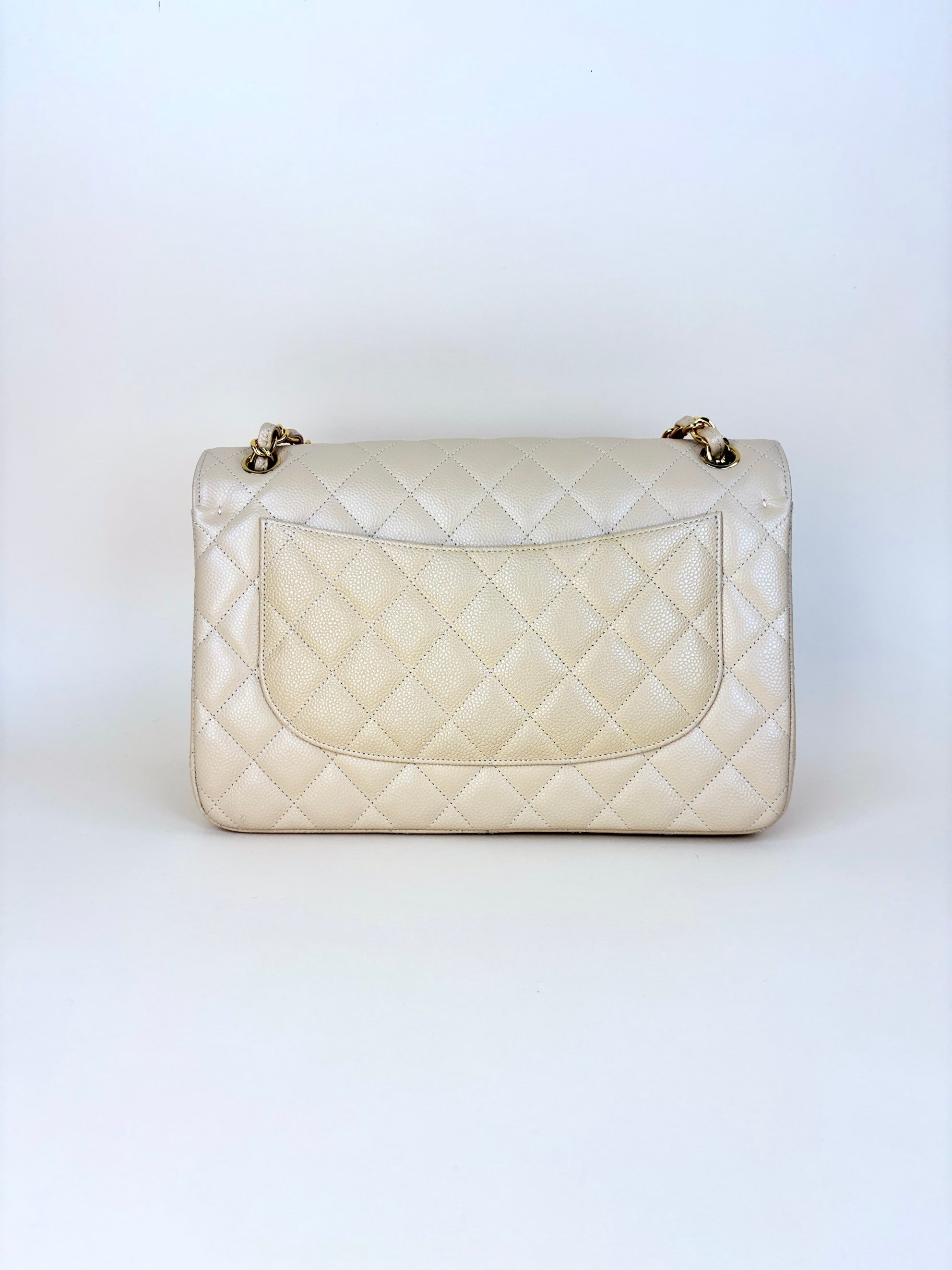Chanel Beige Classic Double Flap jumbo Bag