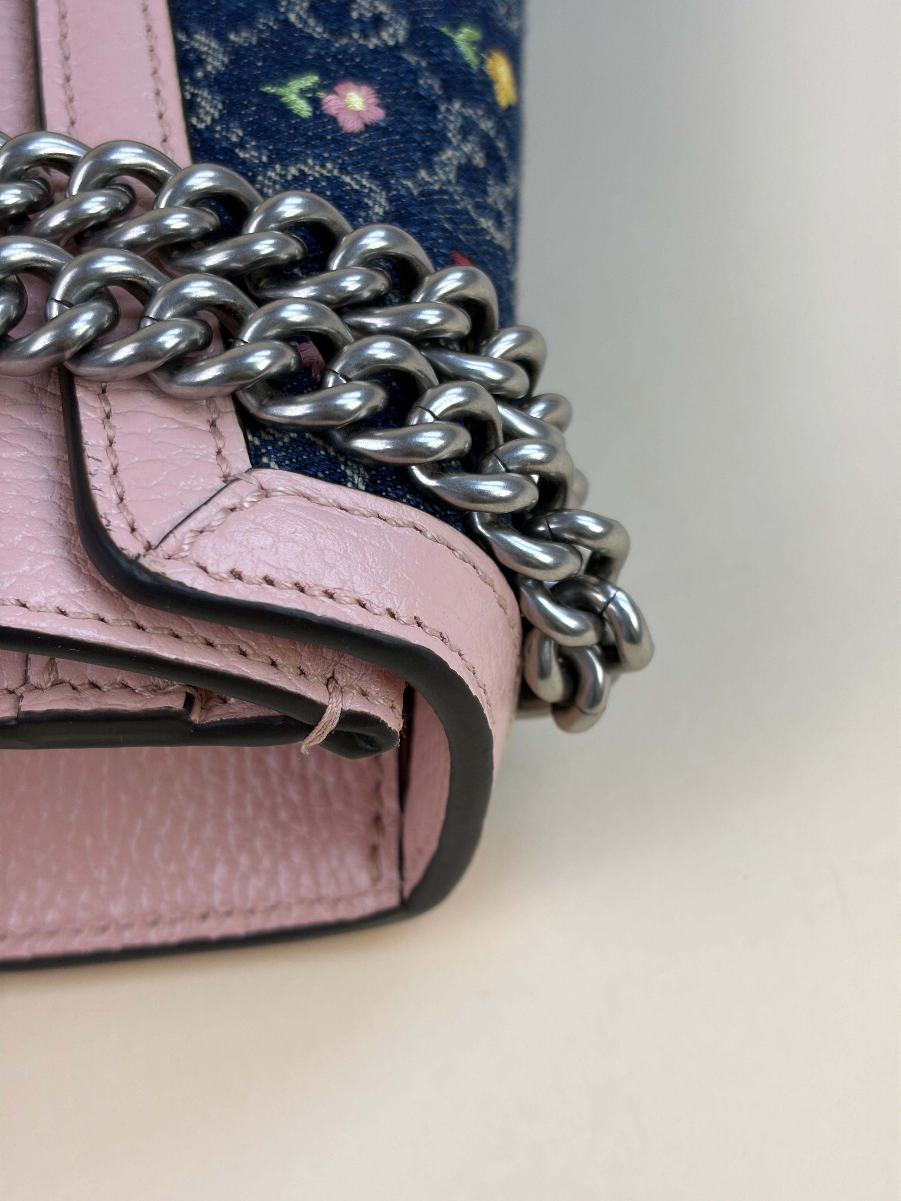 Gucci Bicolor Floral Embroidered Medium Dionysus Shoulder Bag