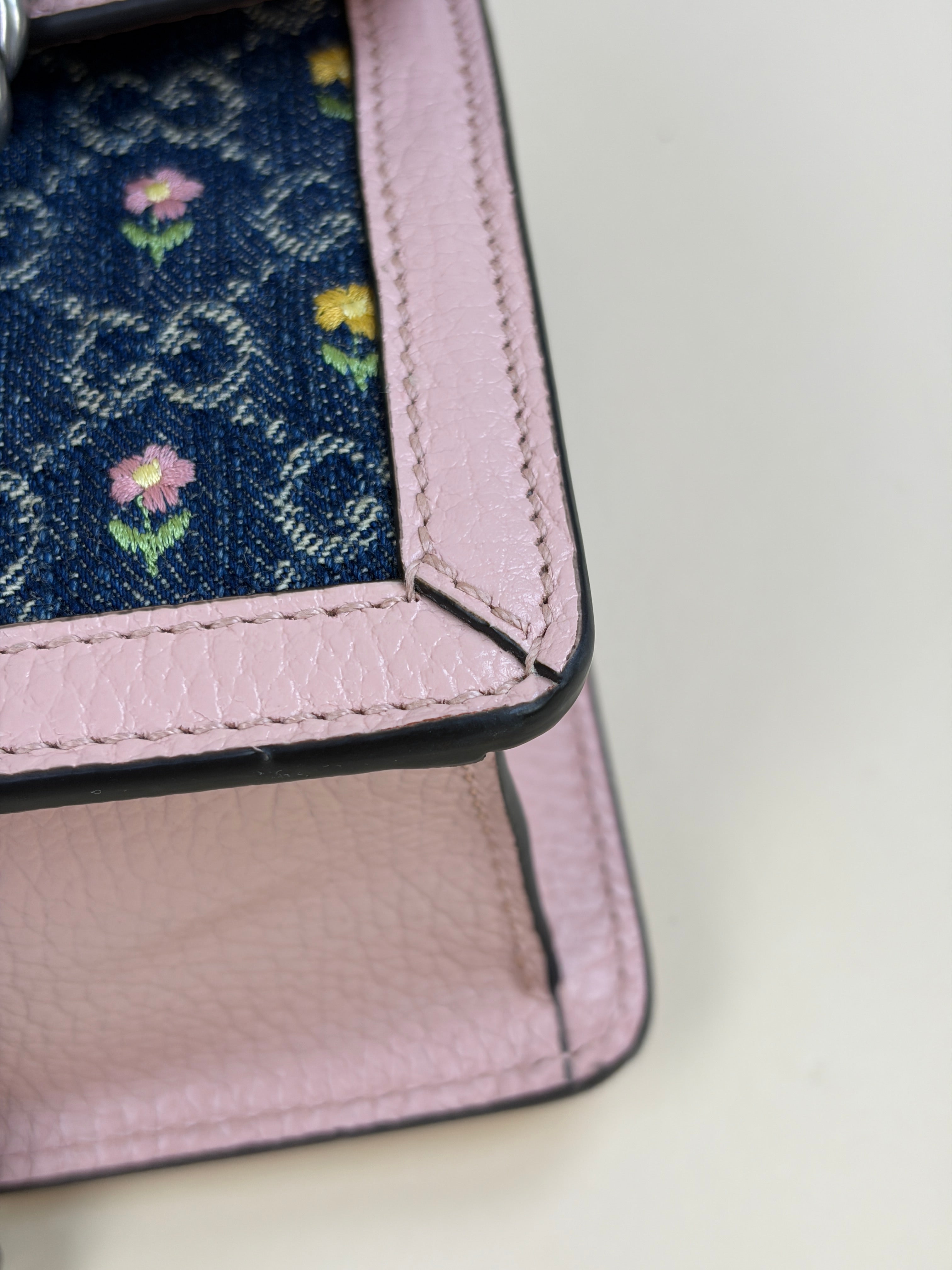 Gucci Bicolor Floral Embroidered Medium Dionysus Shoulder Bag