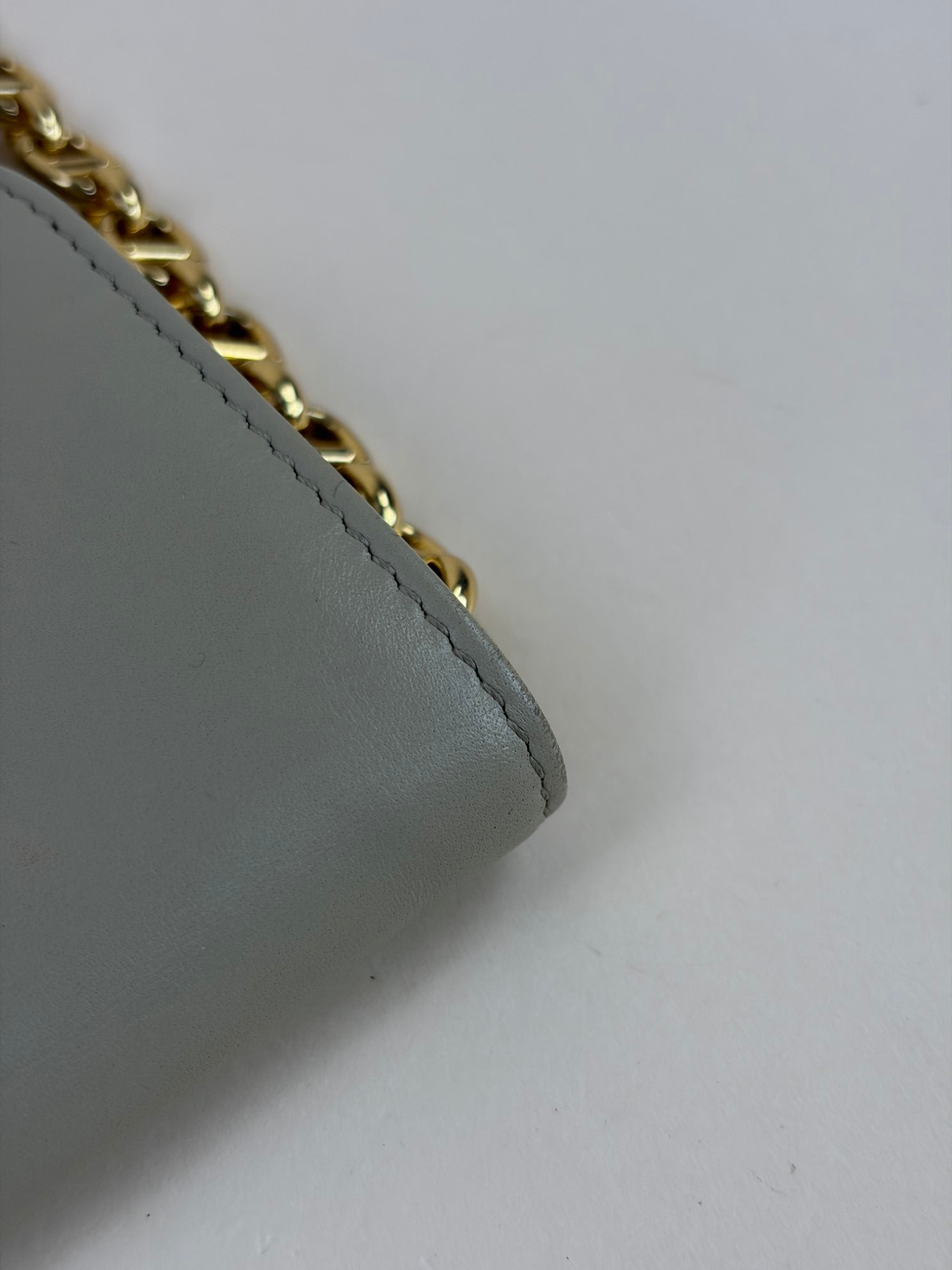 DIOR beige calfskin Dior double medium chain bag