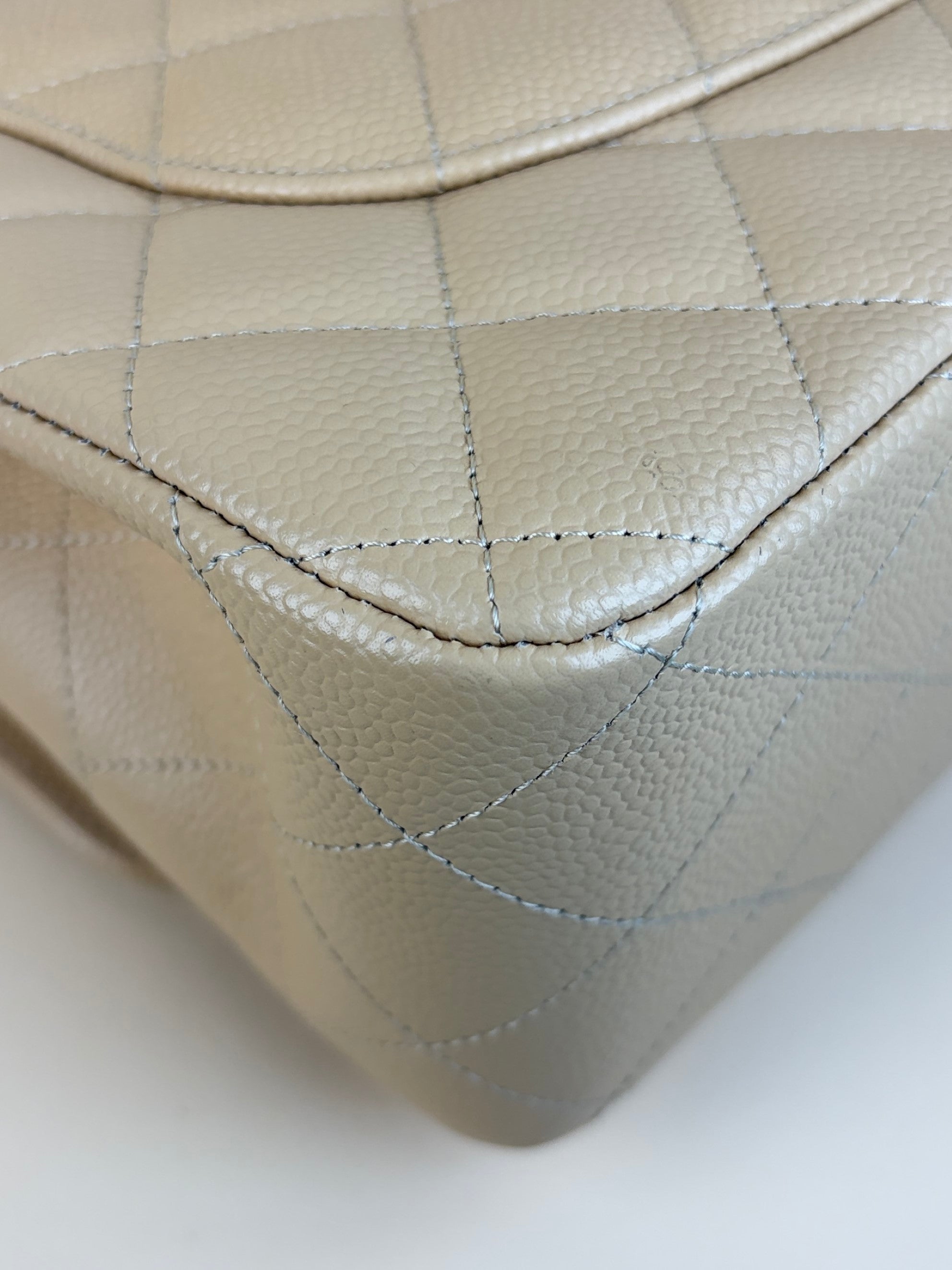 Chanel Beige Classic Double Flap jumbo Bag