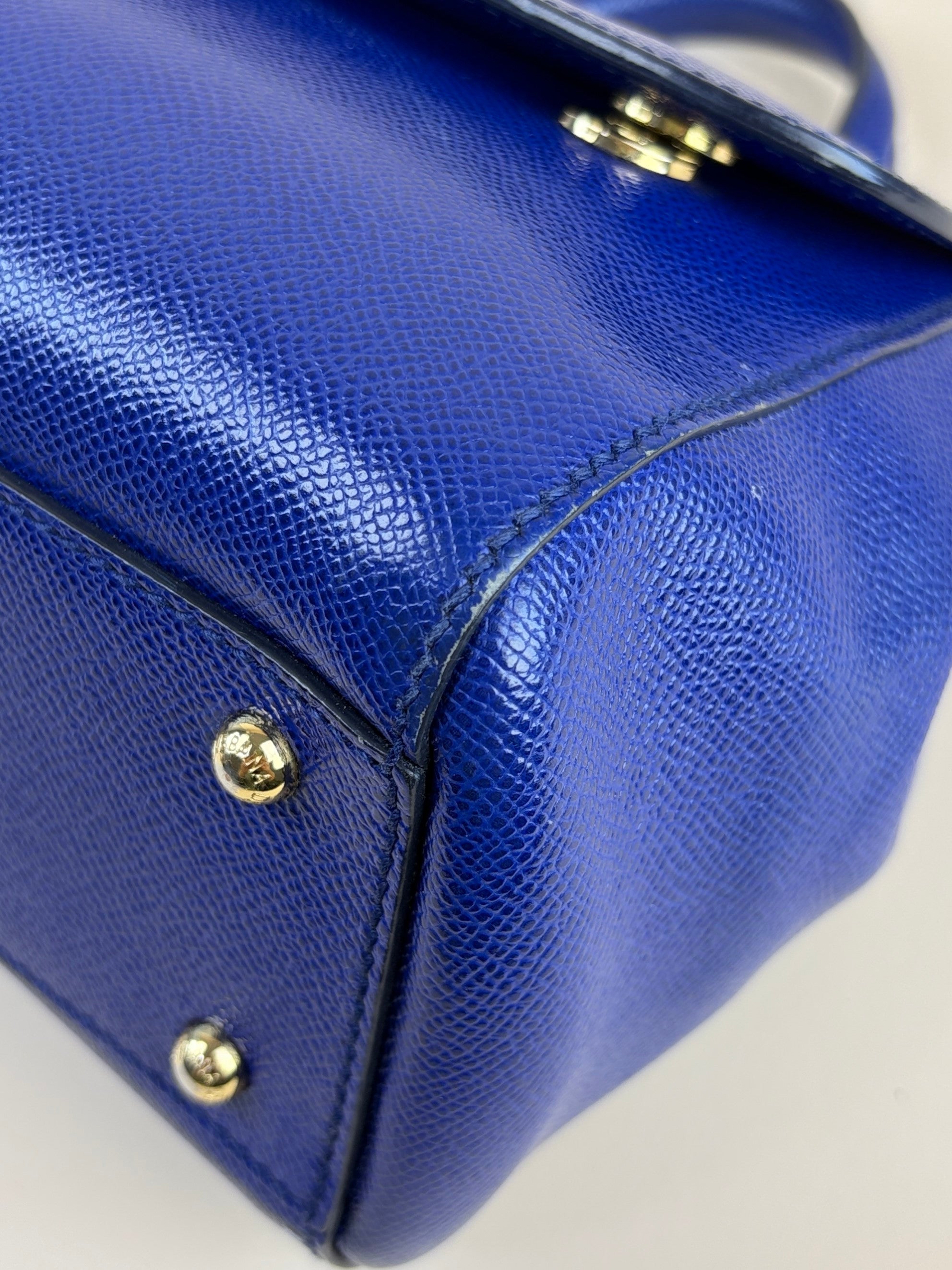 Dolce & Gabbana Blue Dauphine Large Sicily Handbag with Strap