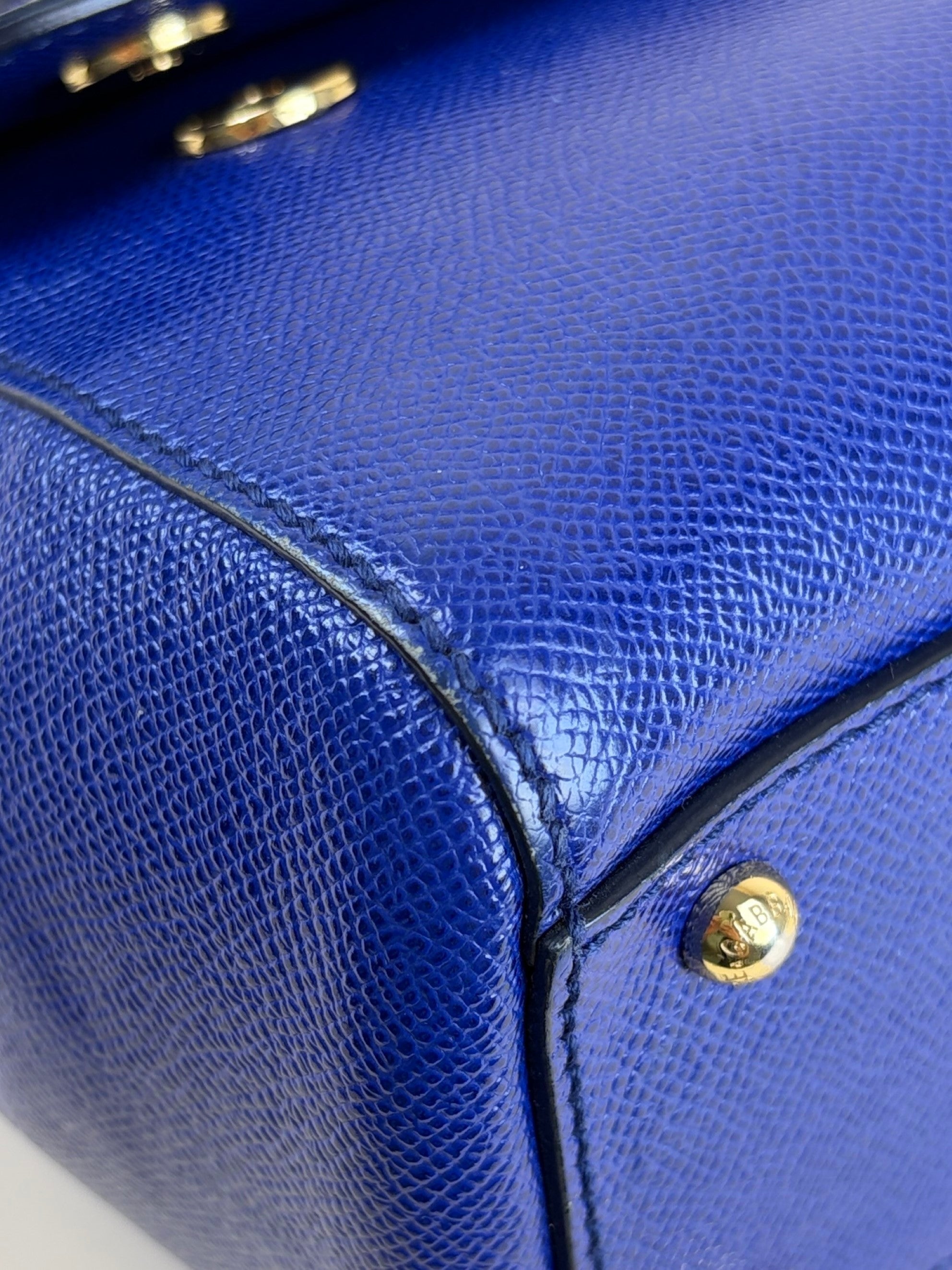 Dolce & Gabbana Blue Dauphine Large Sicily Handbag with Strap