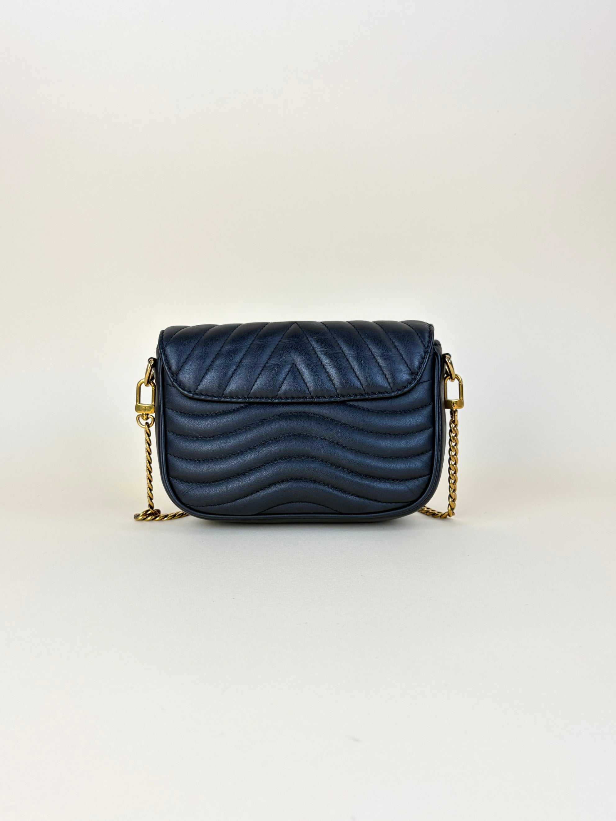 louis Vuitton black calfskin new wave multi pochette bag