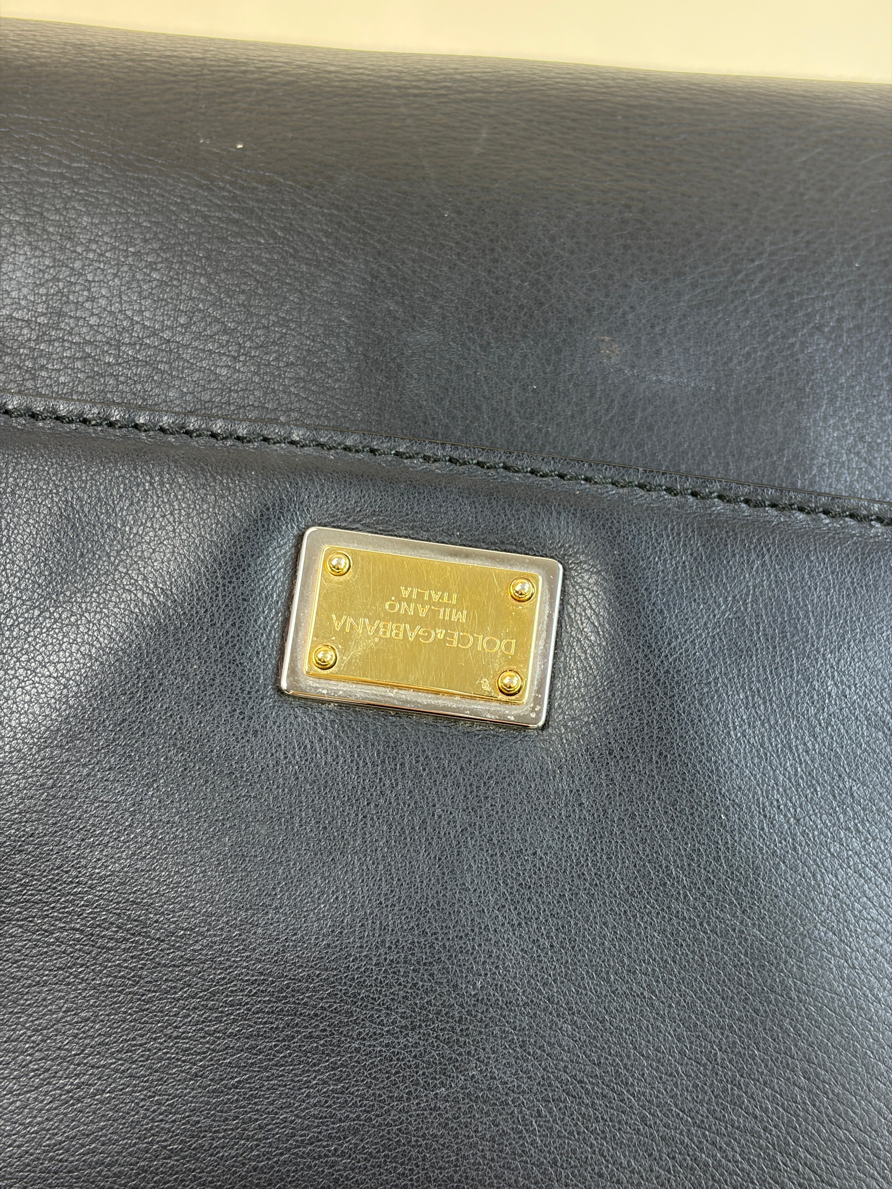 Dolce & Gabbana Black Maxi Sicily Handbag with Strap