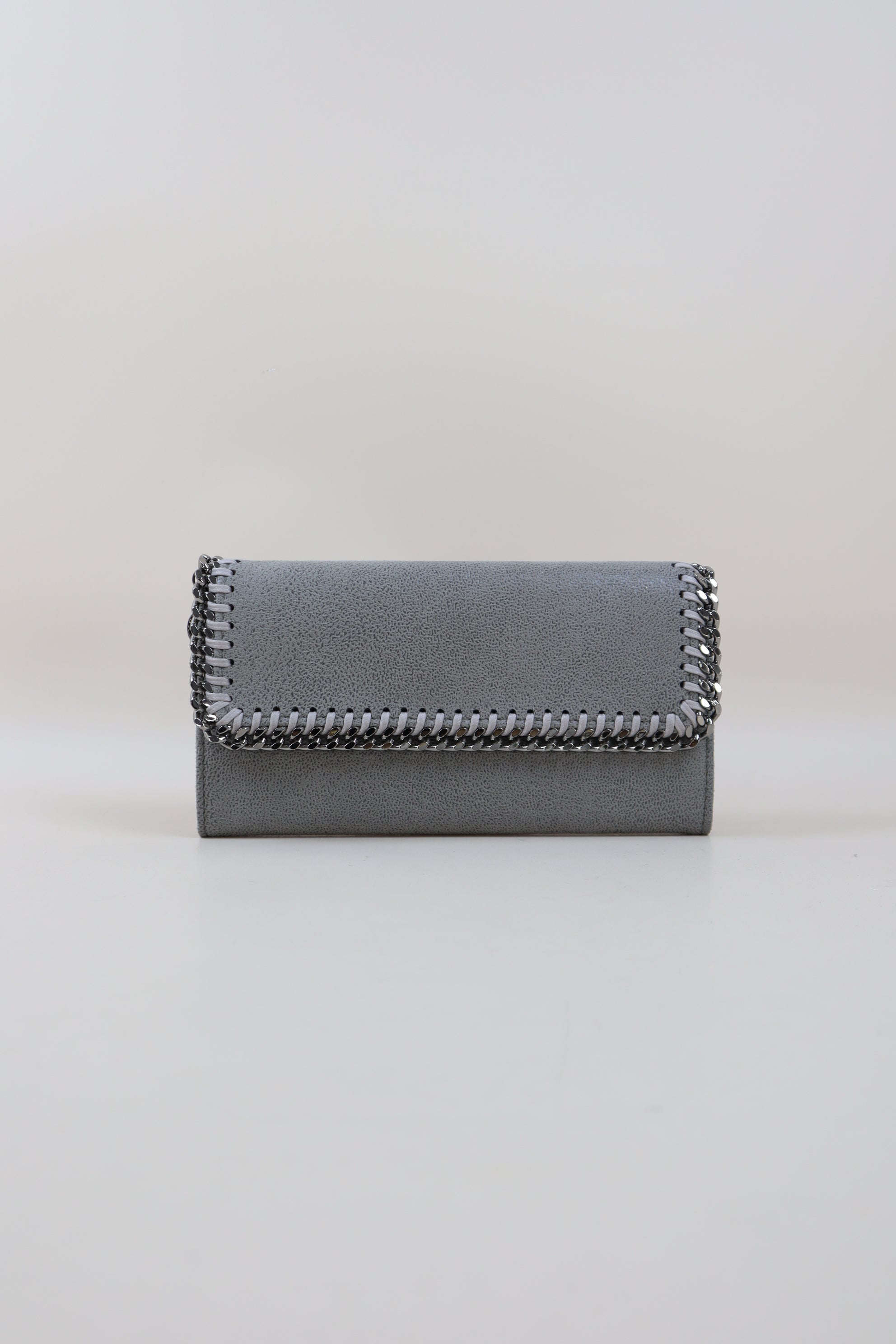 Stella Mccartney Gray Continual Falabella Flap Long Wallet
