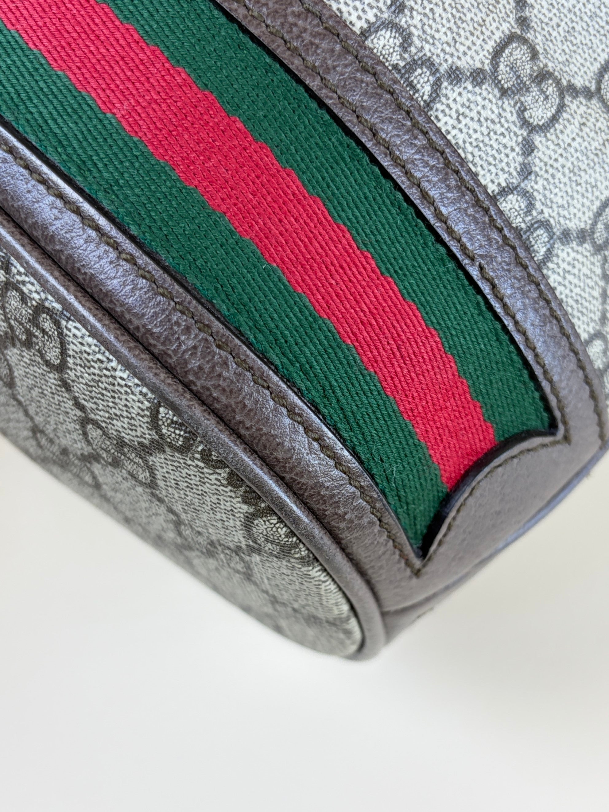 Gucci Bicolor GG Supreme Monogram Web Ophidia Bucket Bag