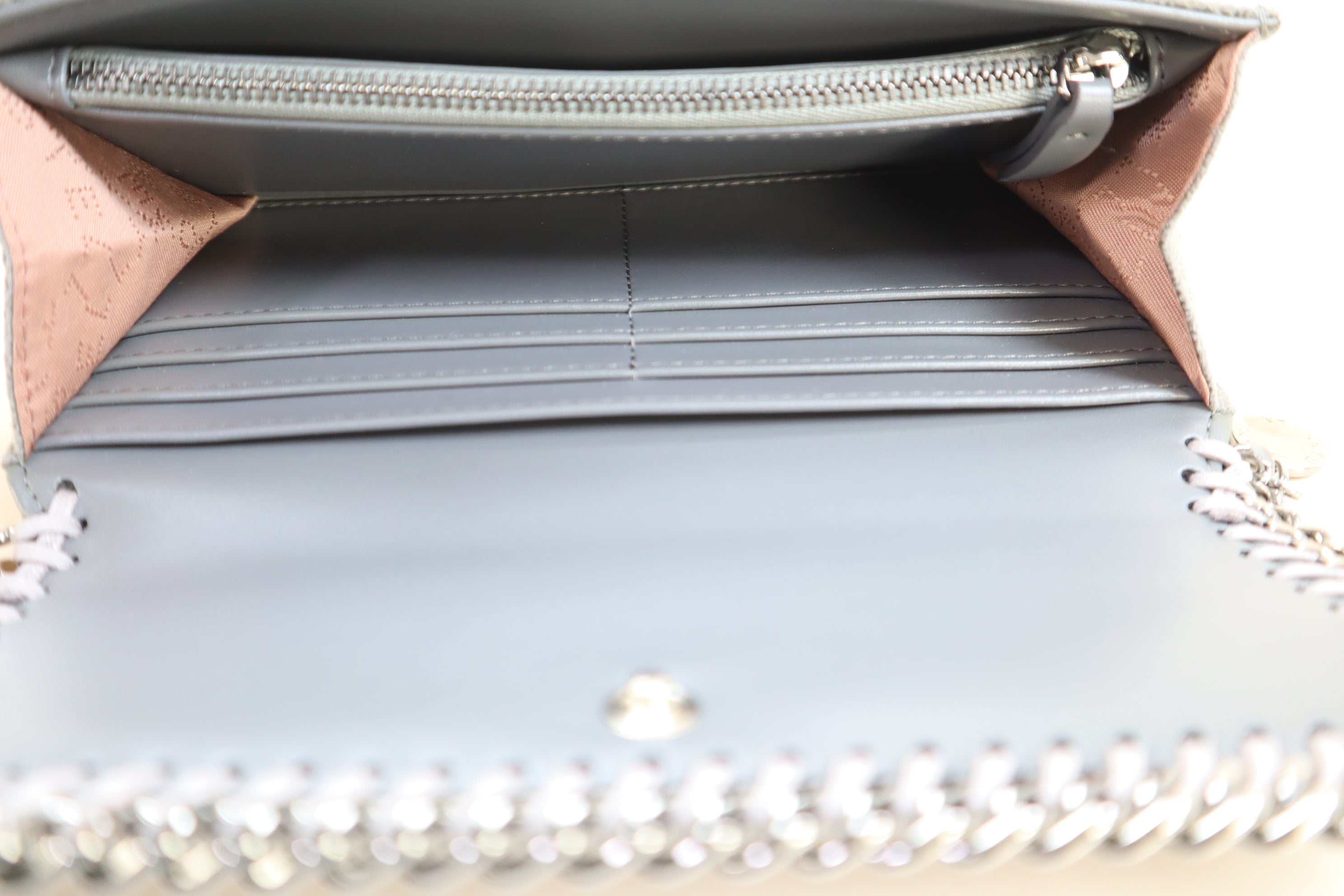 Stella Mccartney Gray Continual Falabella Flap Long Wallet