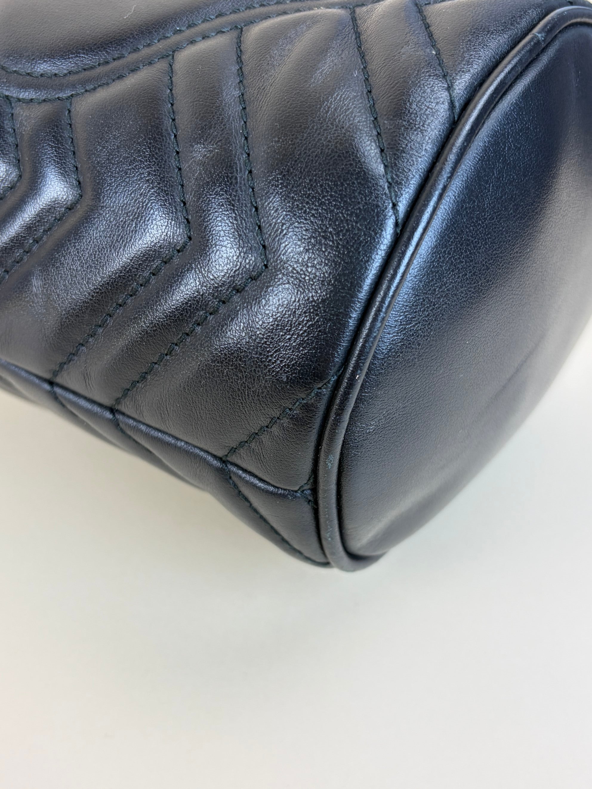 Gucci Black GG Marmont Mini Bucket Bag
