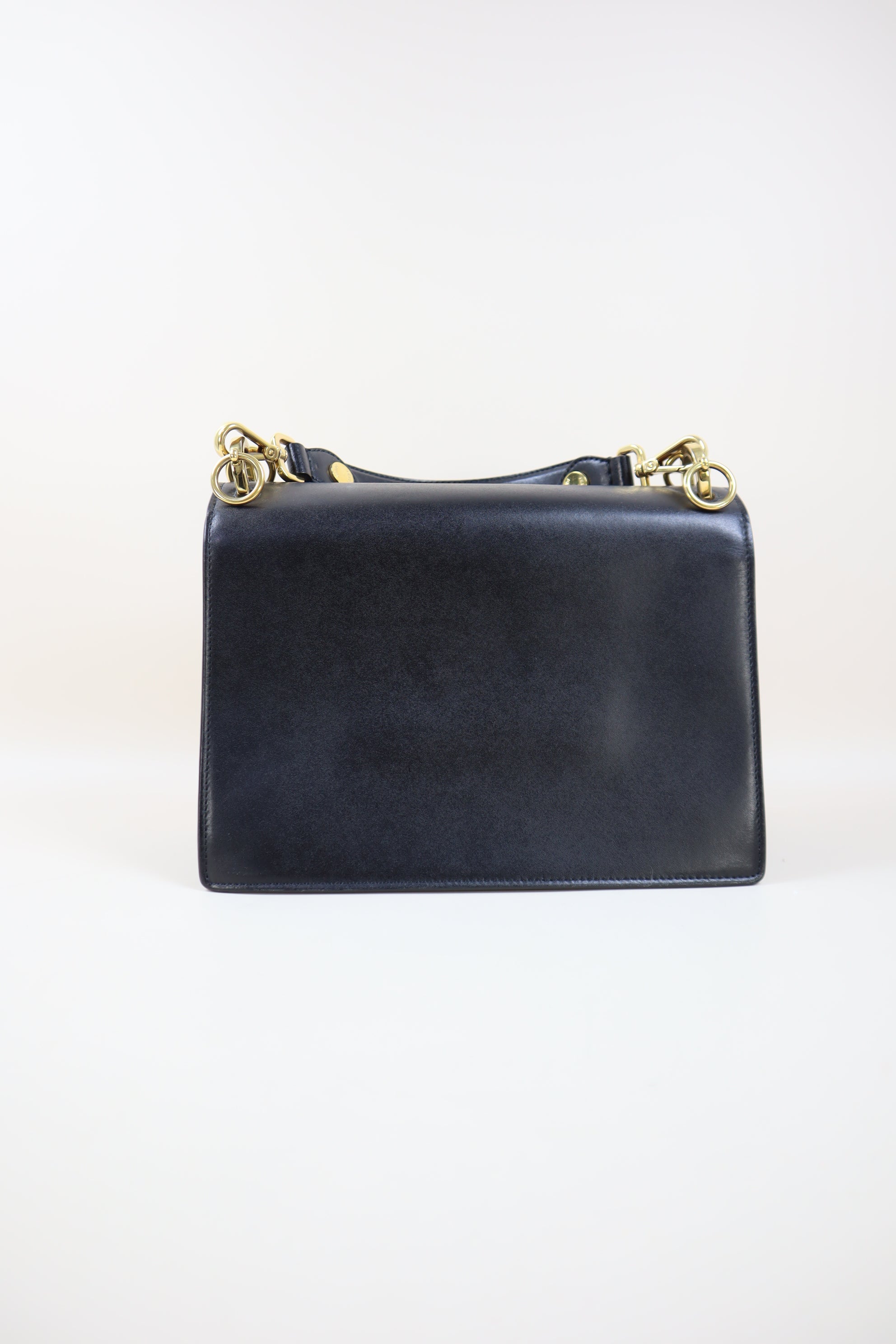 Fendi Black Monster Eye Top Handle Bag with Strap