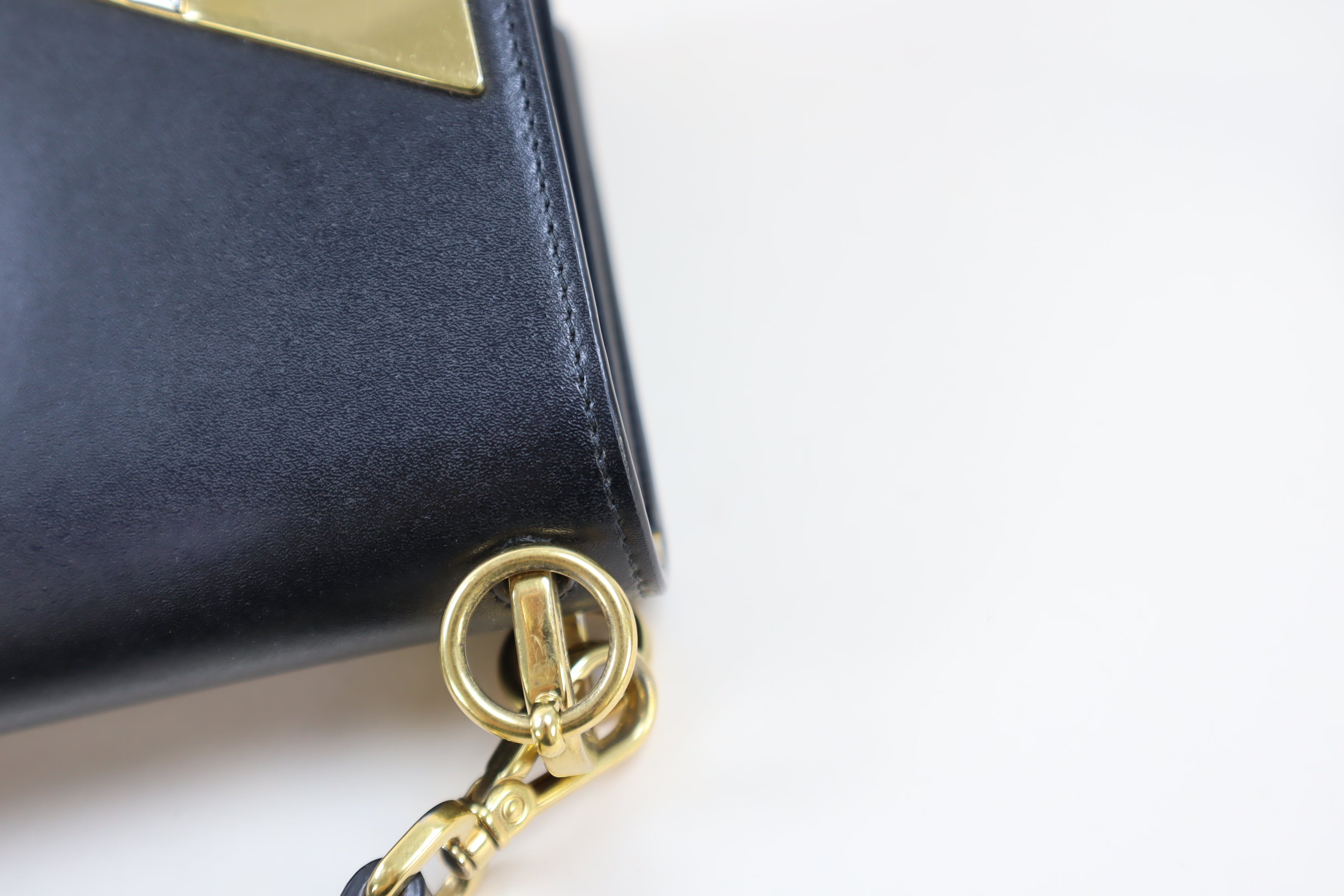 Fendi Black Monster Eye Top Handle Bag with Strap