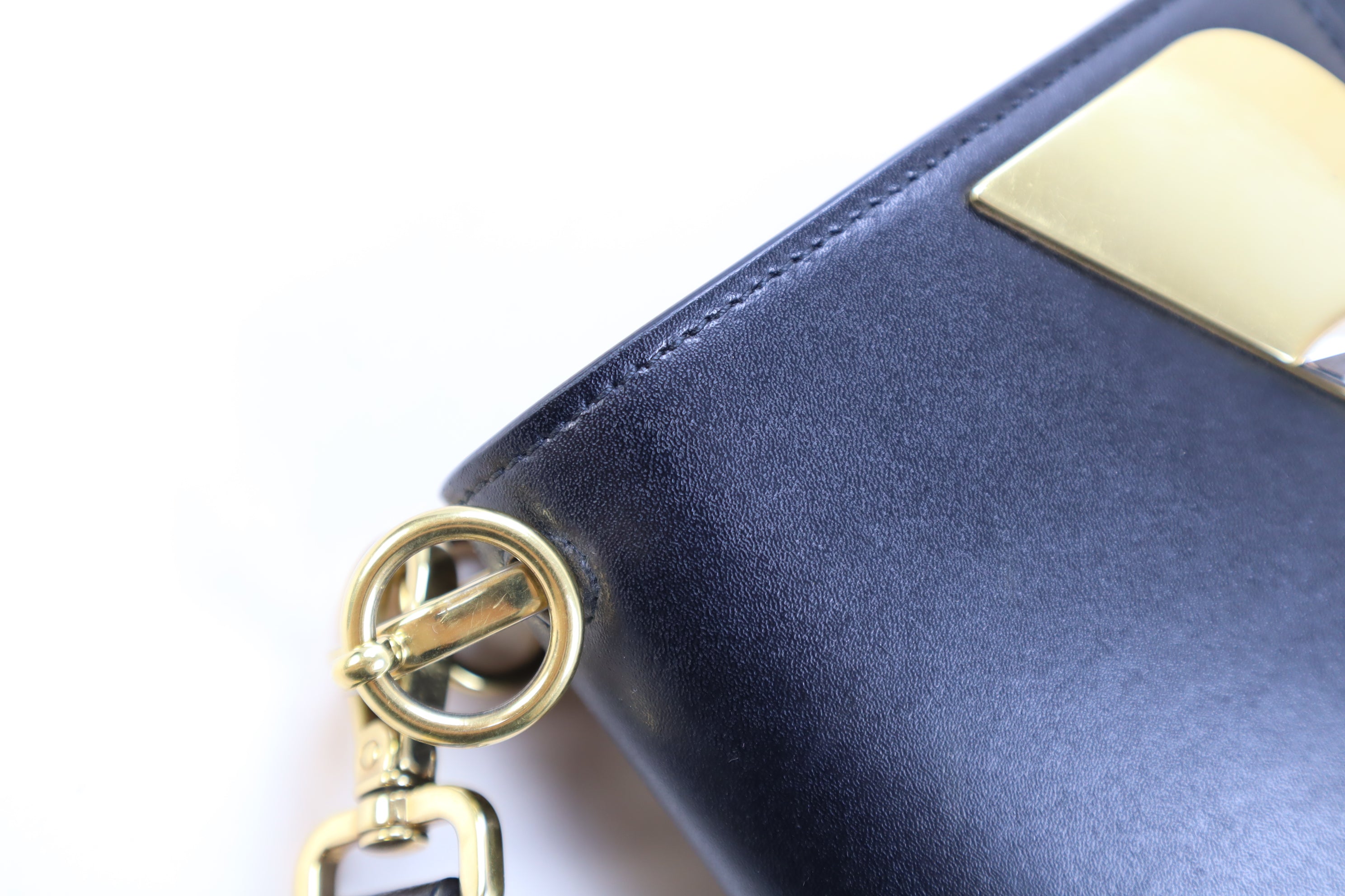 Fendi Black Monster Eye Top Handle Bag with Strap