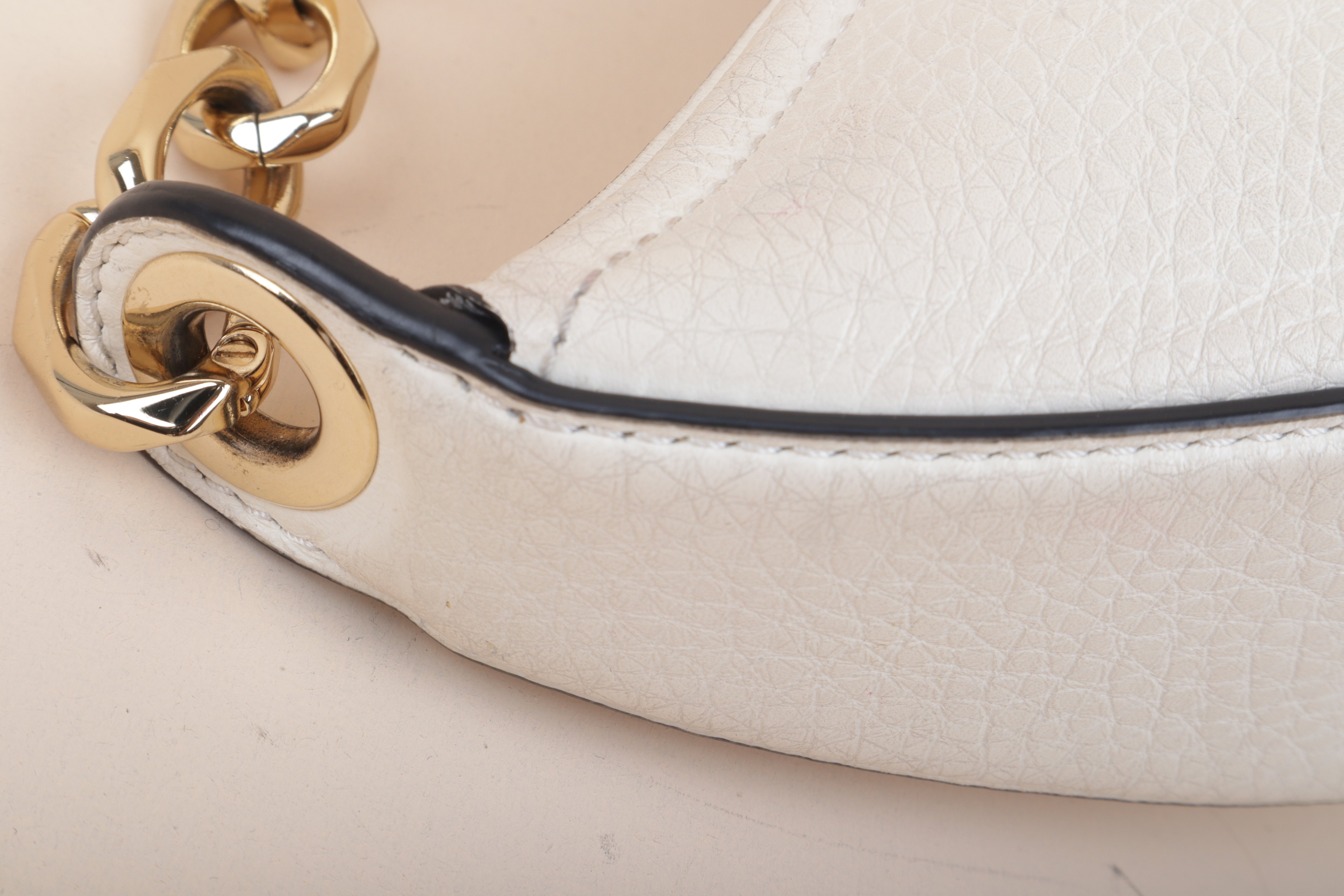Valentino White Vlogo Moon Hobo Bag