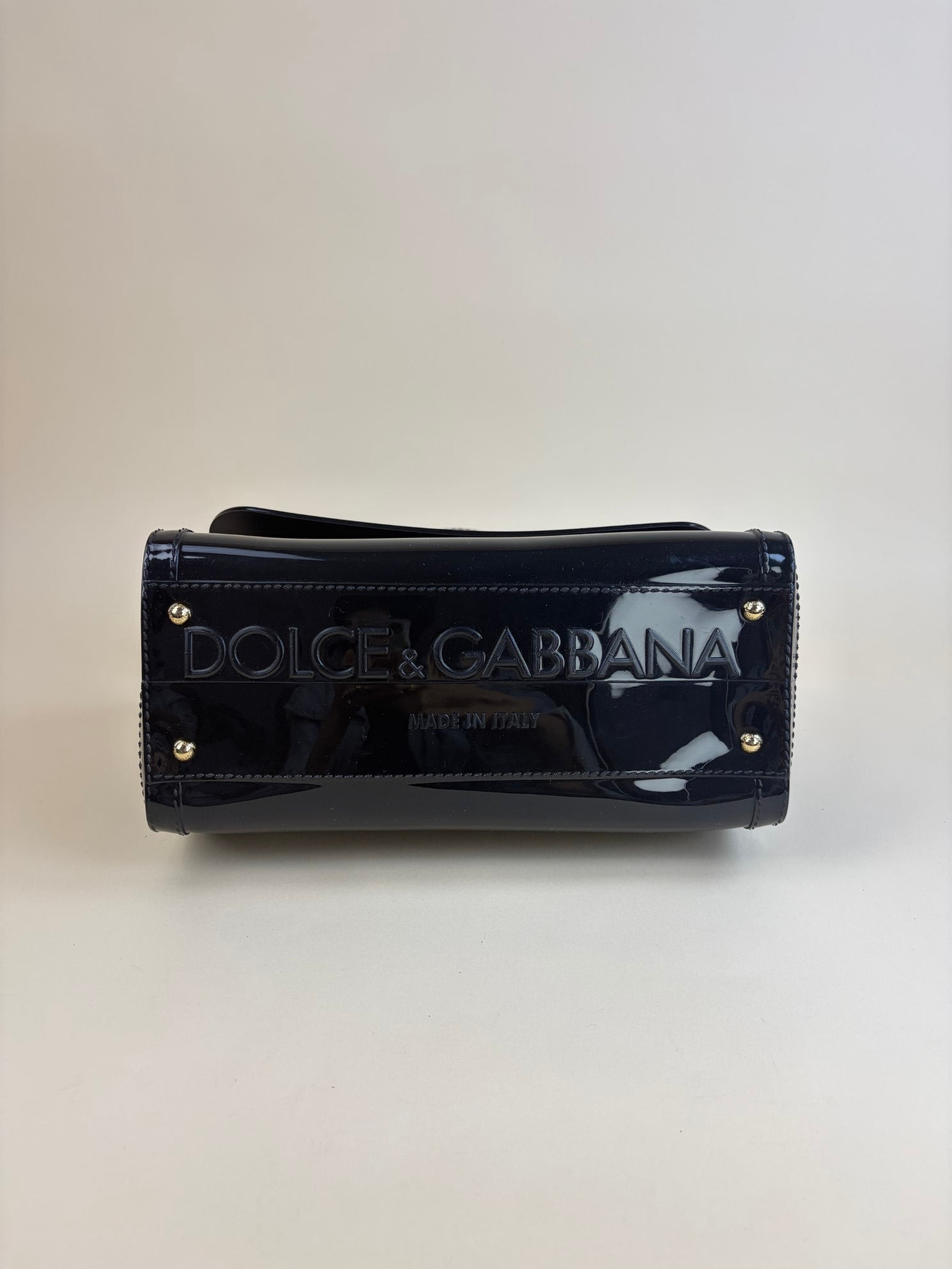 Dolce & Gabbana Black Rubber Sicily Bag