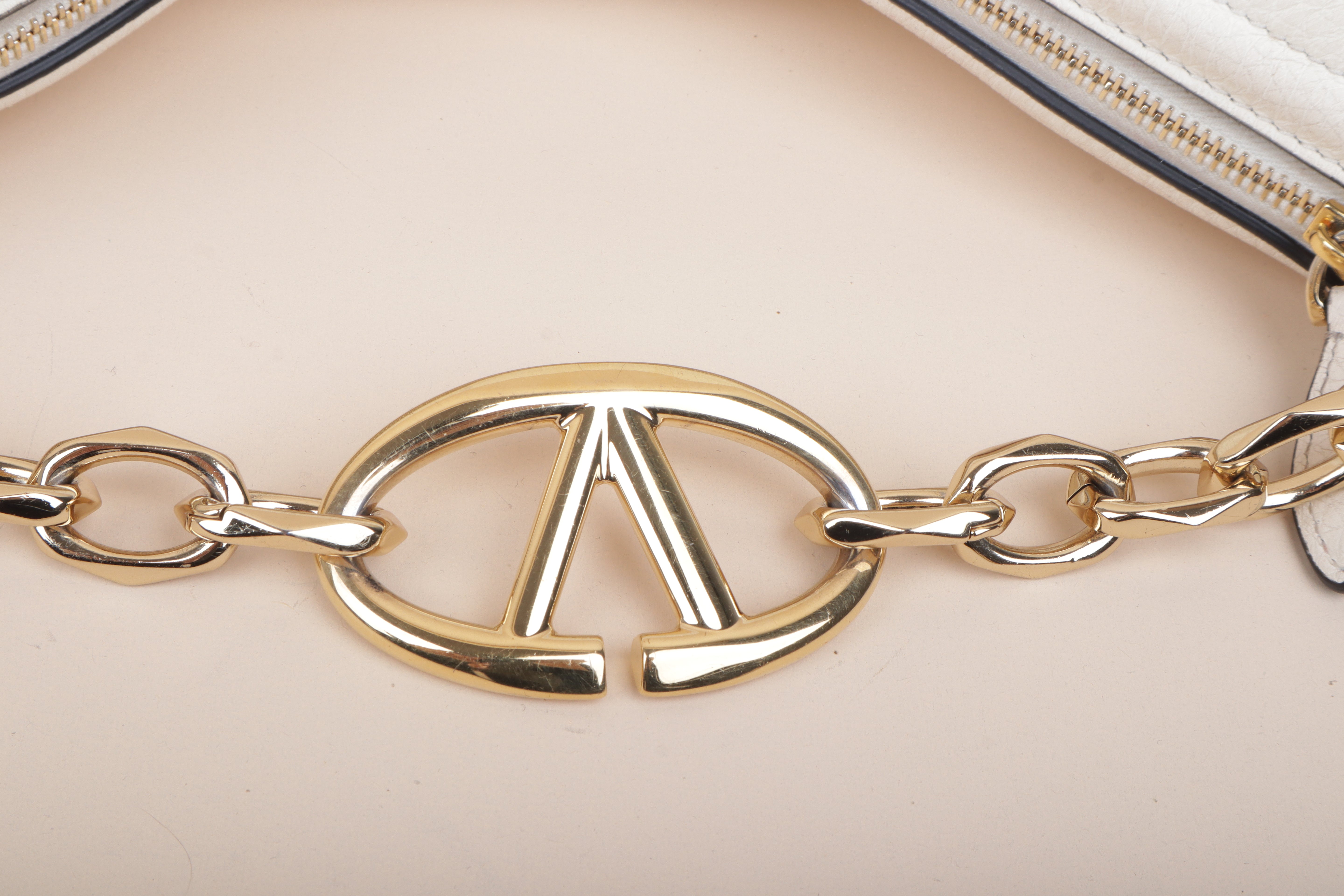 Valentino White Vlogo Moon Hobo Bag