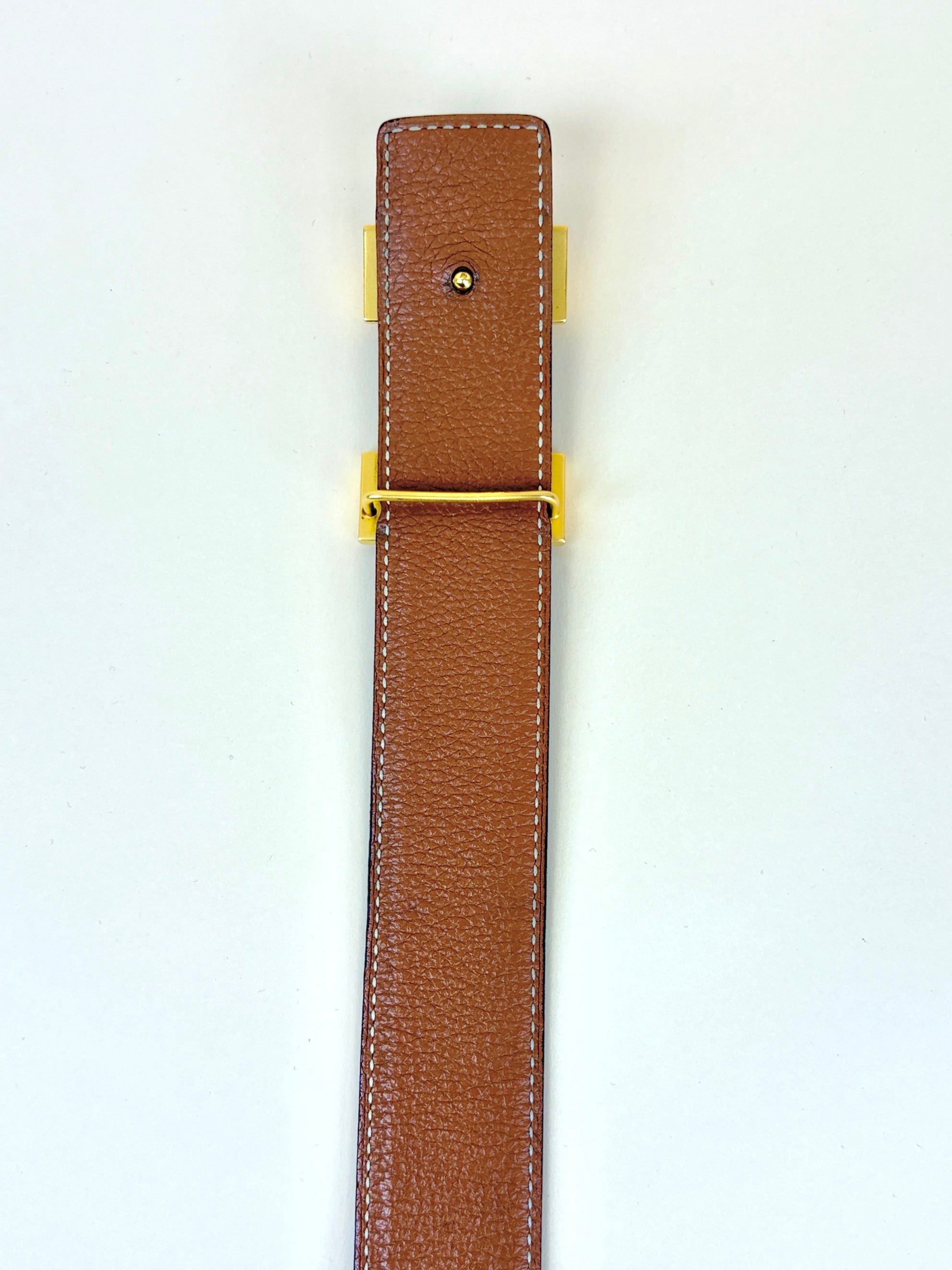 Hermes h belt buckle and reversible leather strap 33mm
