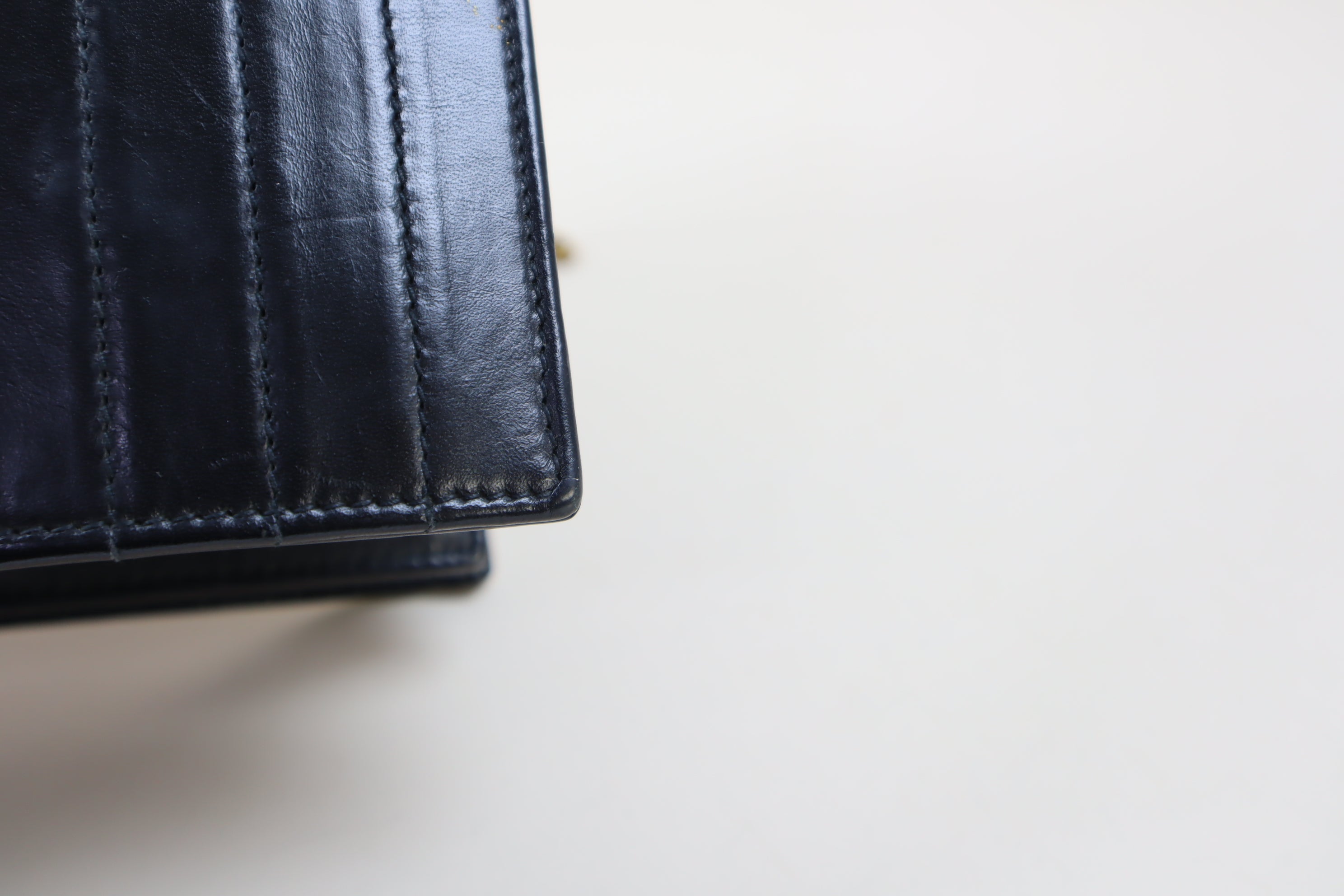 YSL Black Victoire Crinkled Flap Pouch
