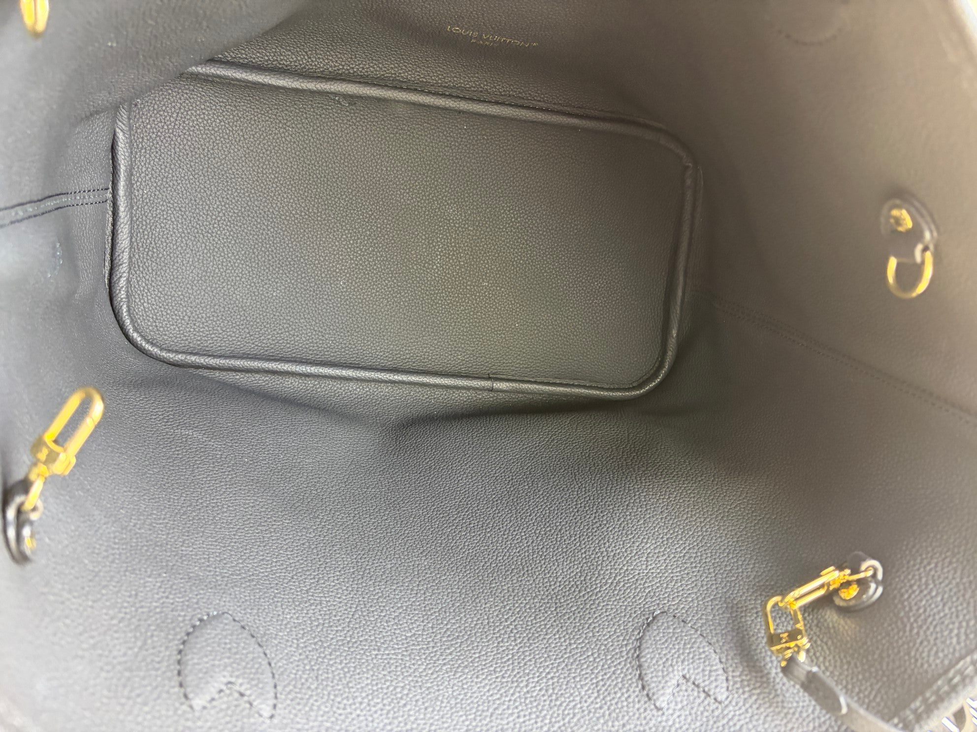 Louis Vuitton Never full inside out MM monogram and black leather Bag