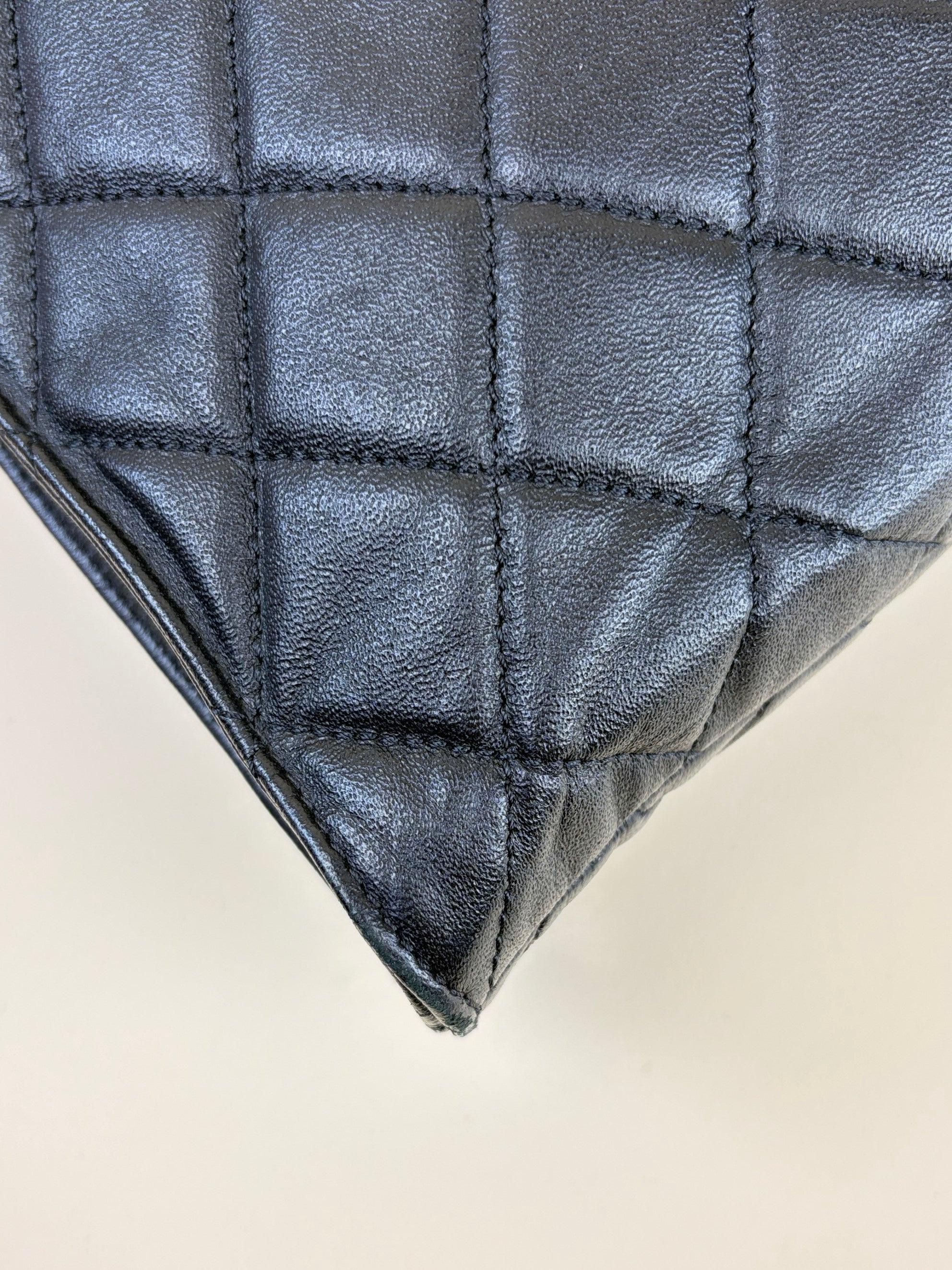 Chanel Black calfskin flap portfolio clutch