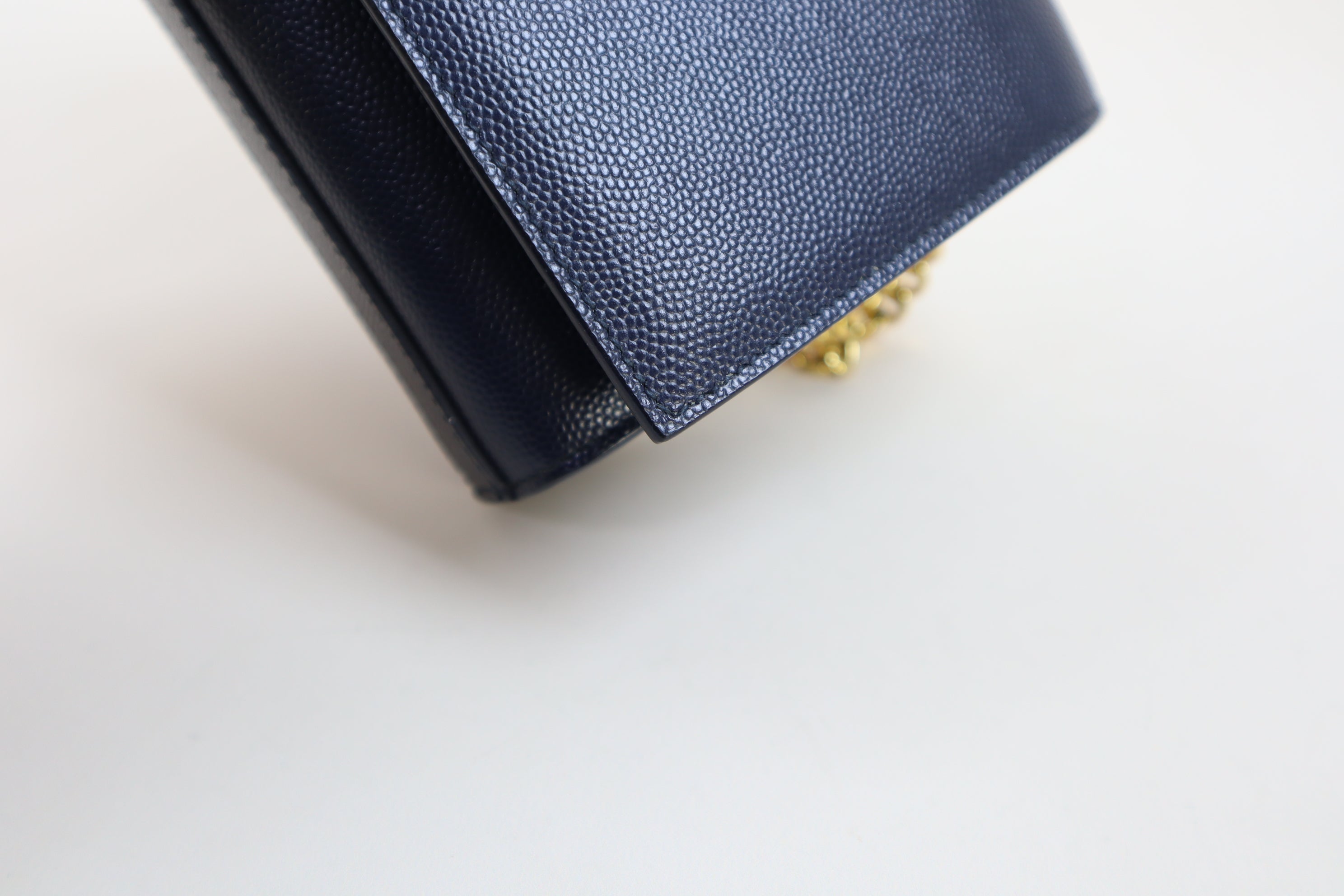 YSL Navy Blue Pebbled Small Kate Bag