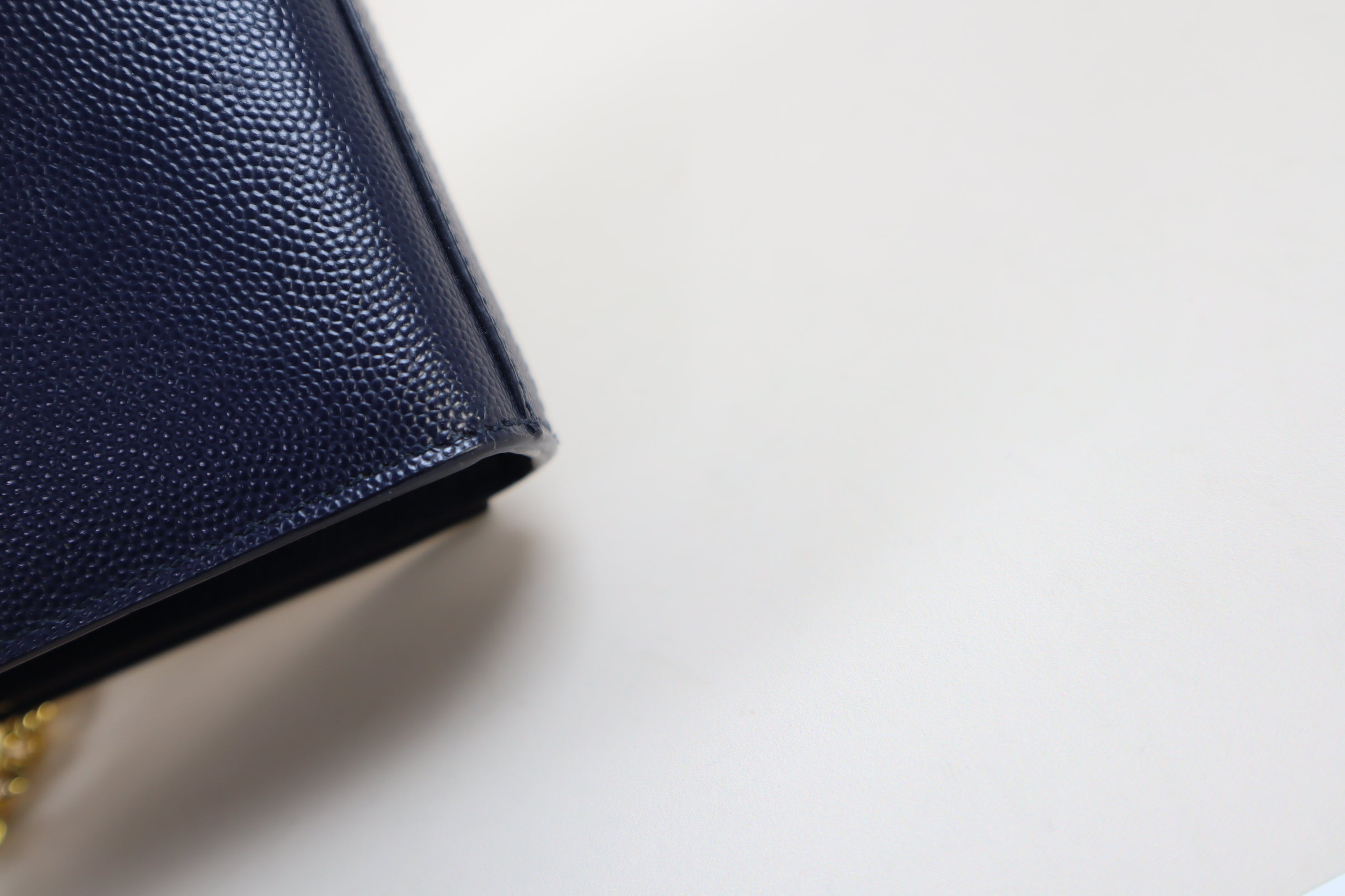YSL Navy Blue Pebbled Small Kate Bag