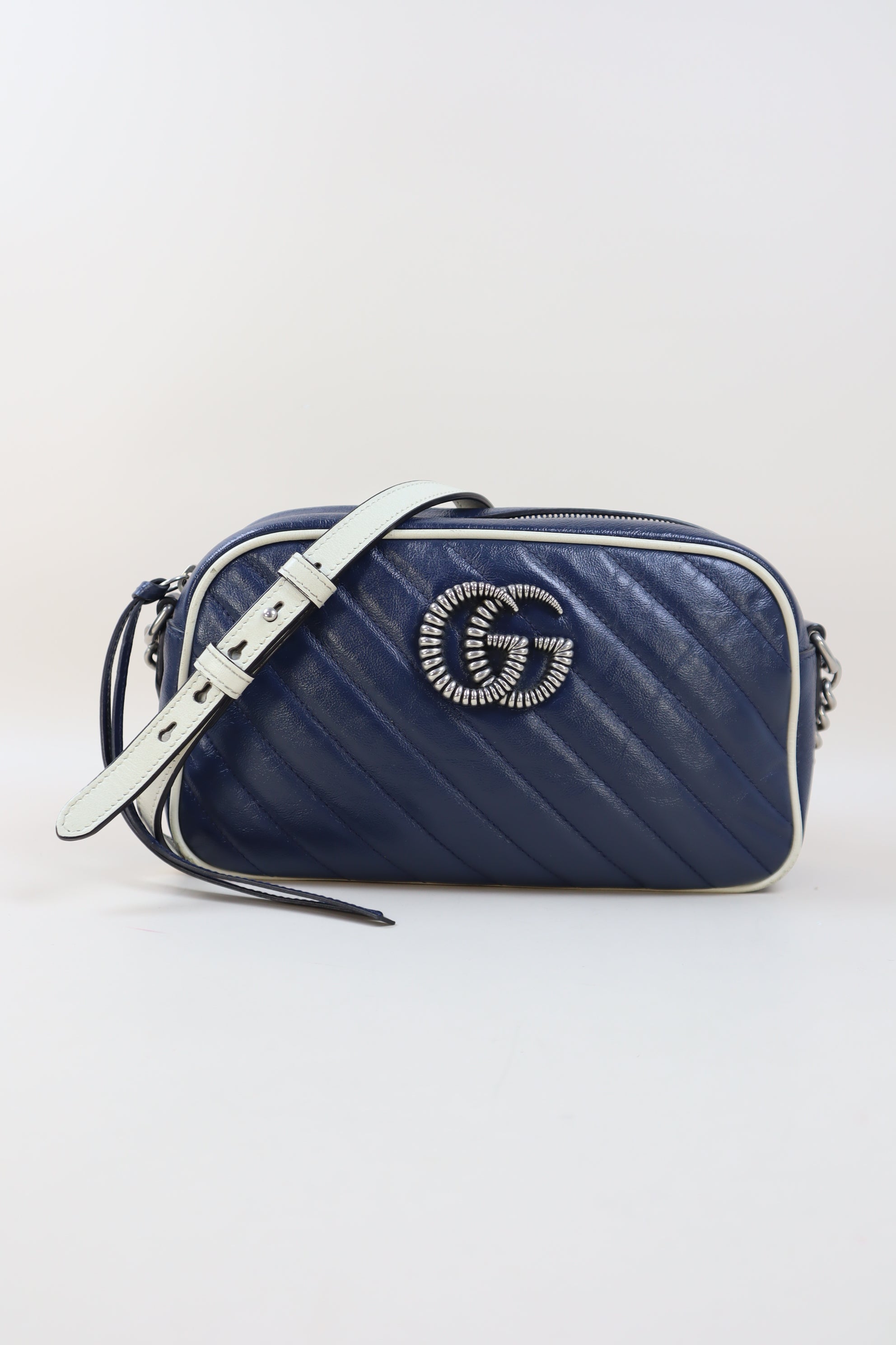 Gucci Bicolor GG Diagonal Quilted Small Camera Crossbody Bag-handbag-Gucci-The Closet Egypt