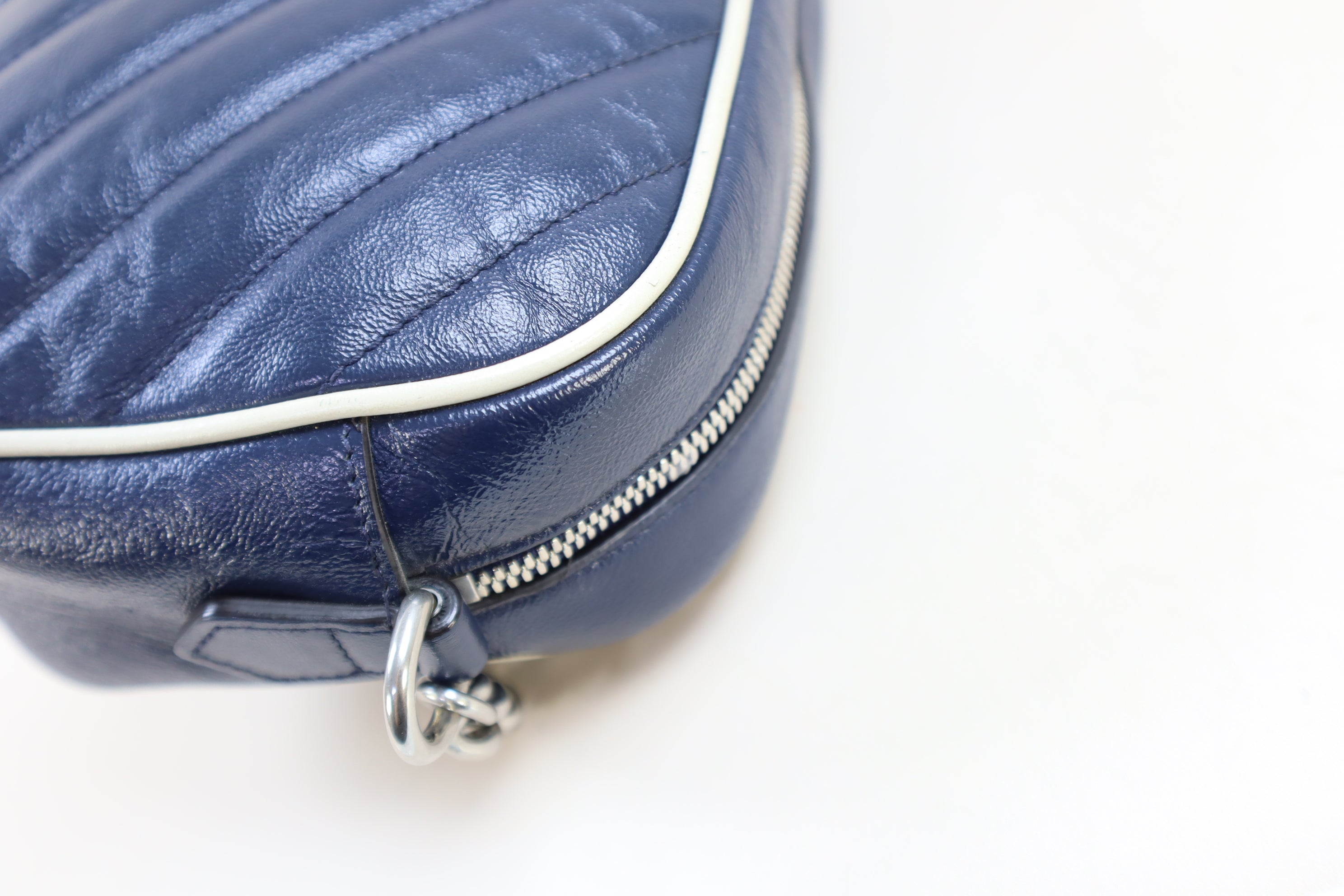 Gucci Bicolor GG Diagonal Quilted Small Camera Crossbody Bag
