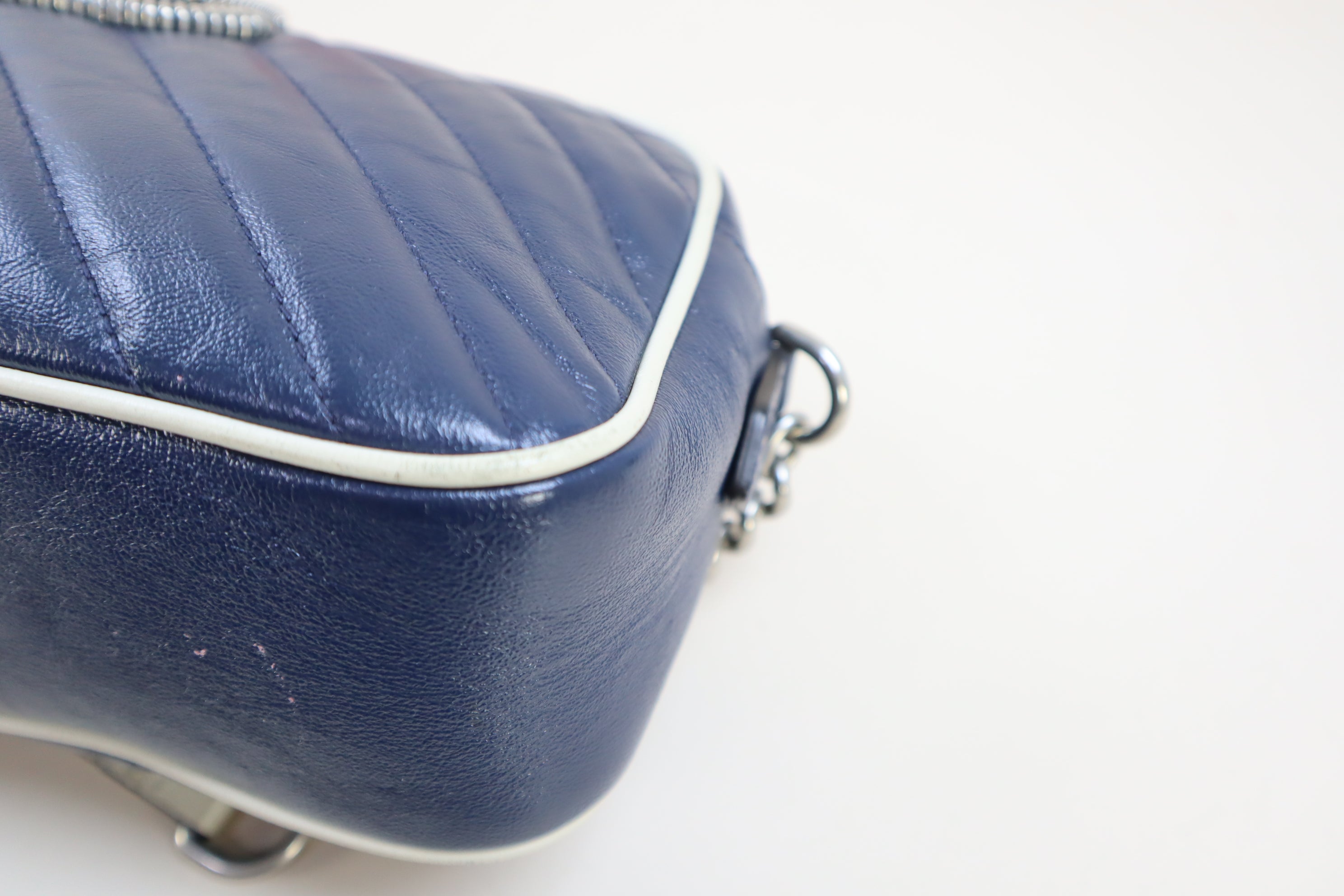 Gucci Bicolor GG Diagonal Quilted Small Camera Crossbody Bag