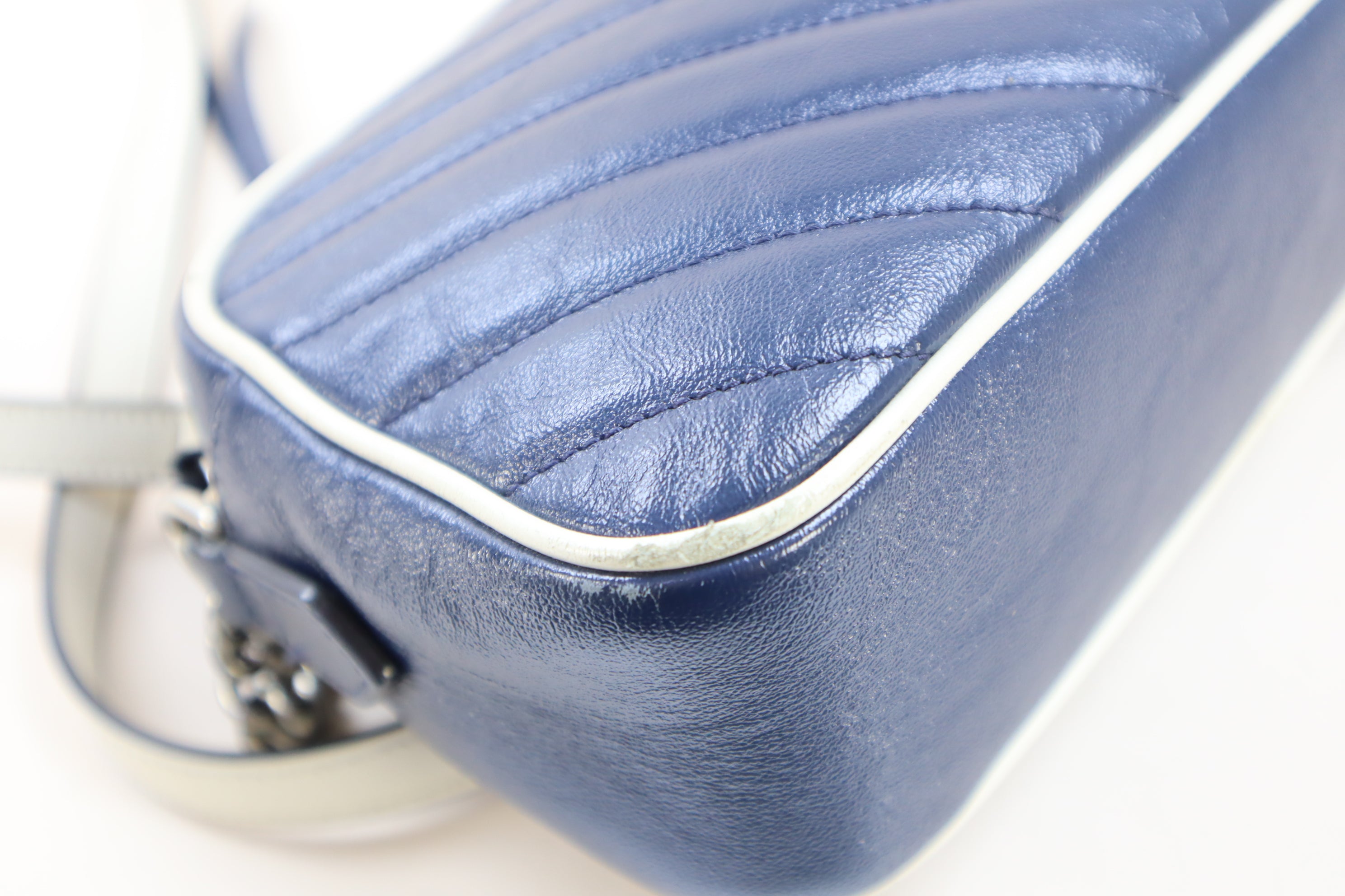 Gucci Bicolor GG Diagonal Quilted Small Camera Crossbody Bag