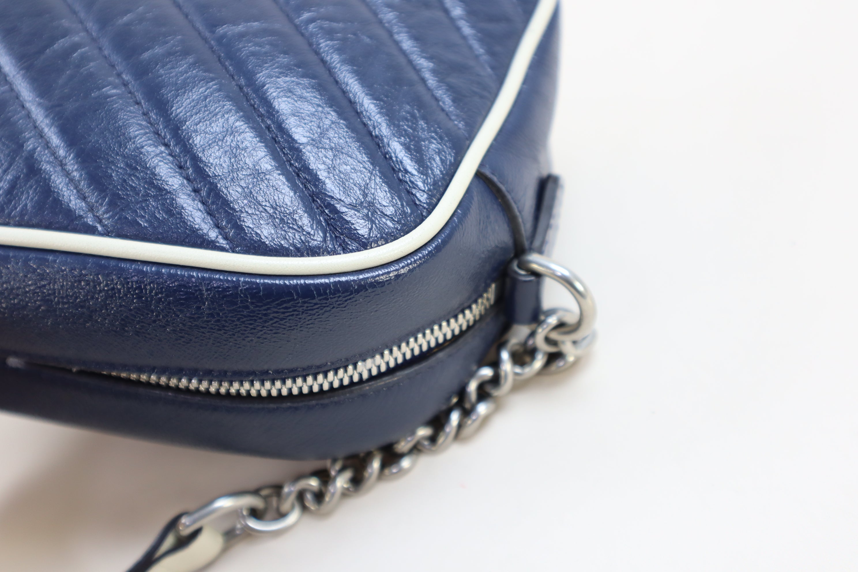 Gucci Bicolor GG Diagonal Quilted Small Camera Crossbody Bag