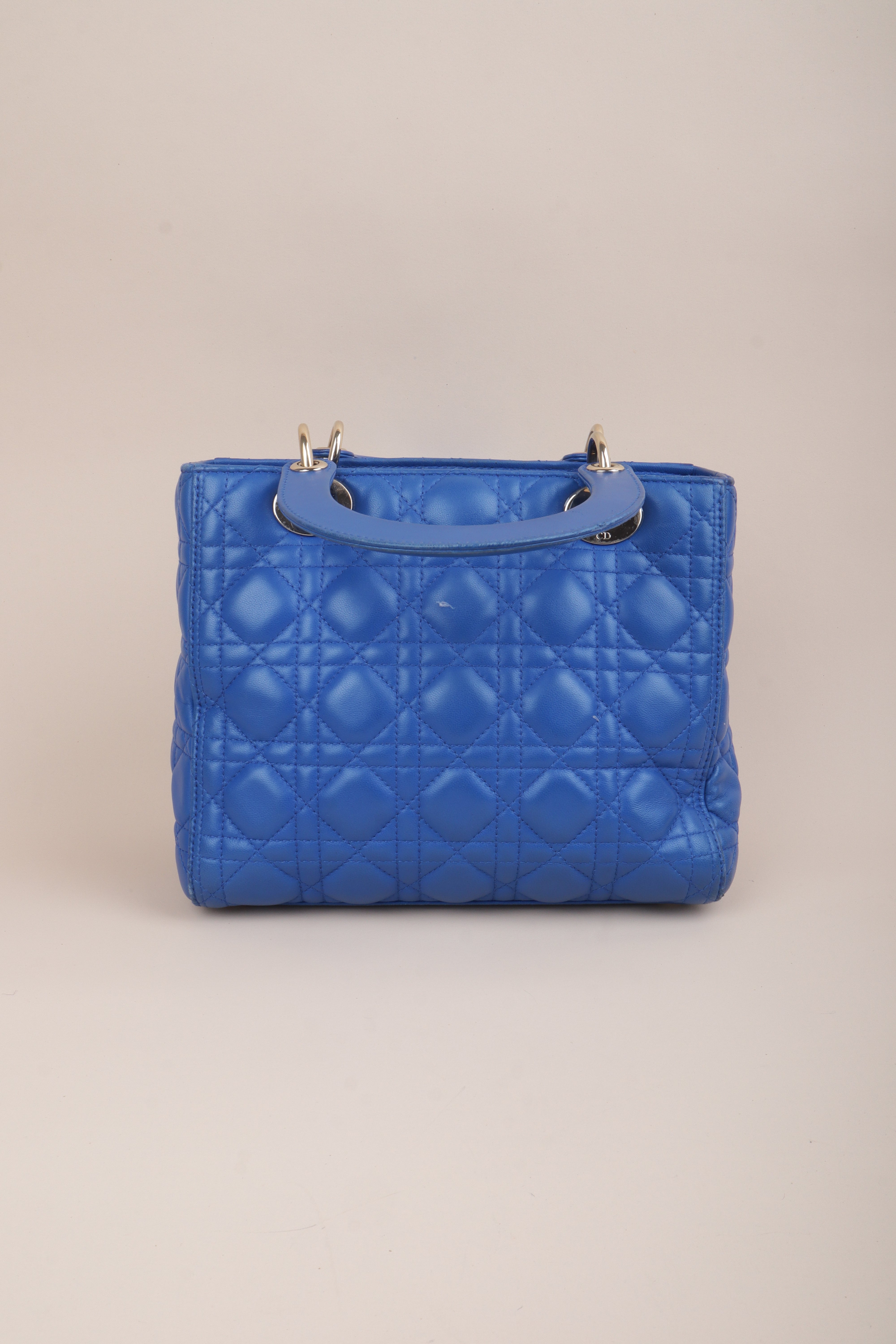 Christian Dior Blue Medium Lady Dior Tote Bag