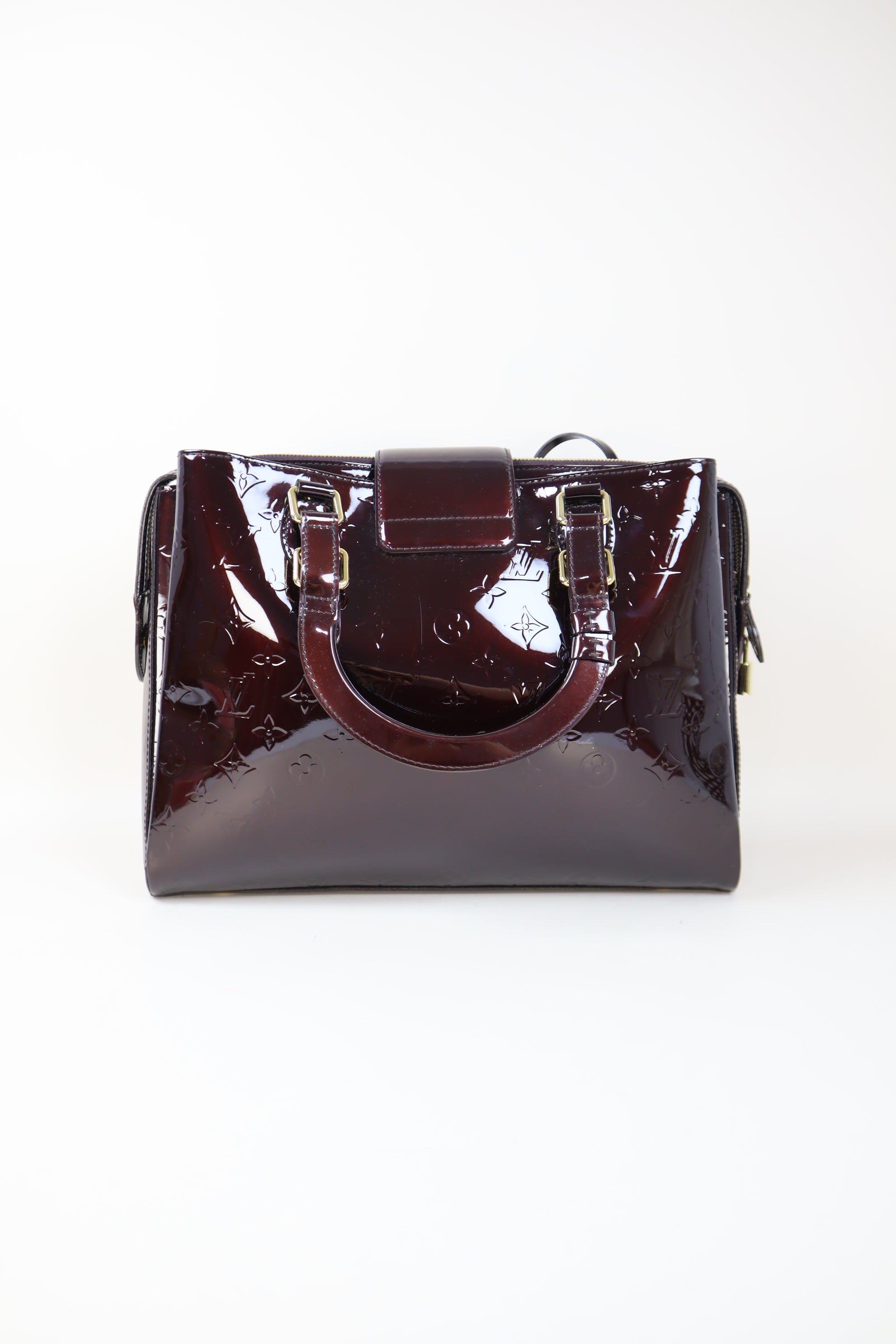 Louis Vuitton Burgundy Monogram Vernis Melrose Avenue Tote Bag-handbag-Louis Vuitton-The Closet Egypt