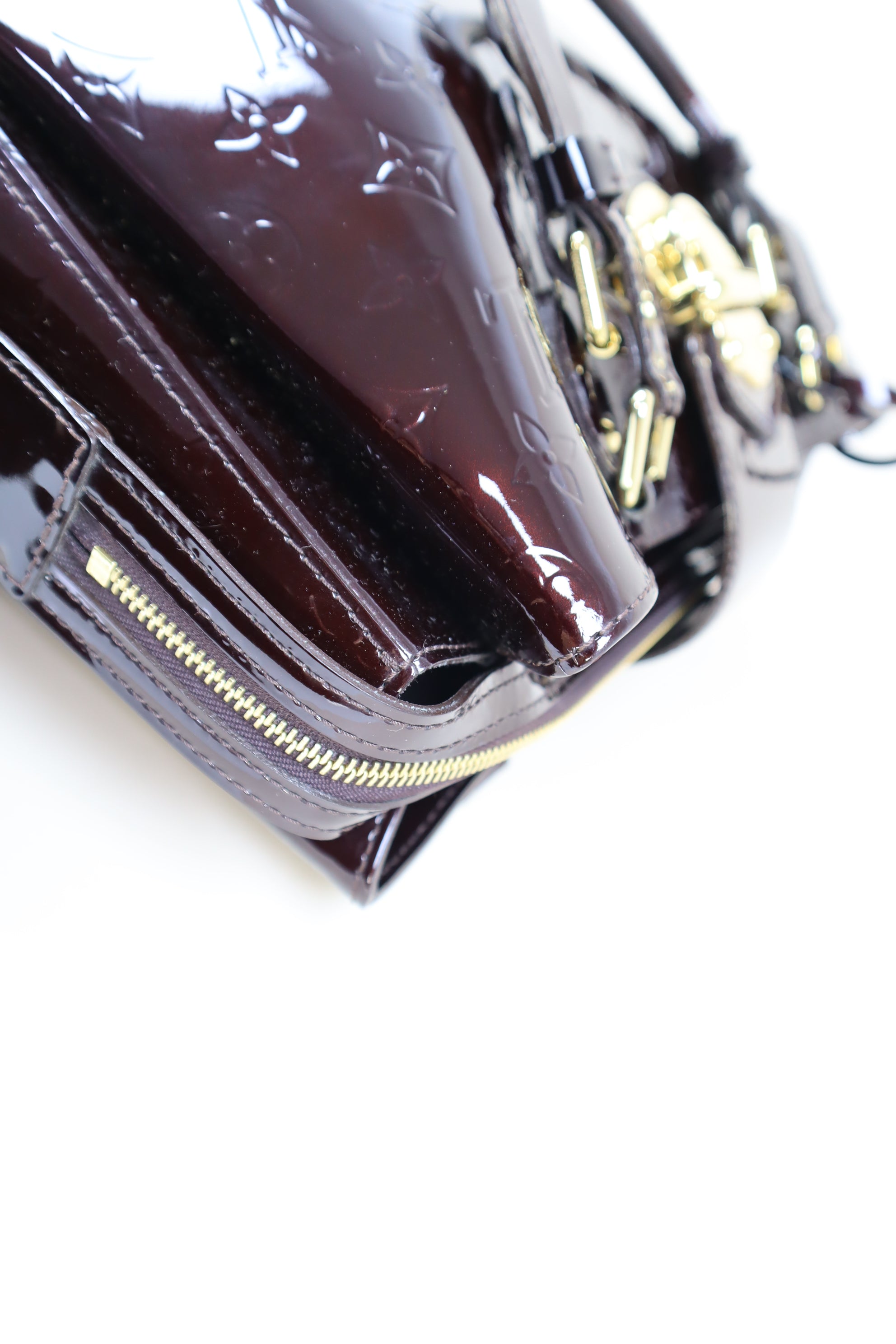 Louis Vuitton Burgundy Monogram Vernis Melrose Avenue Tote Bag