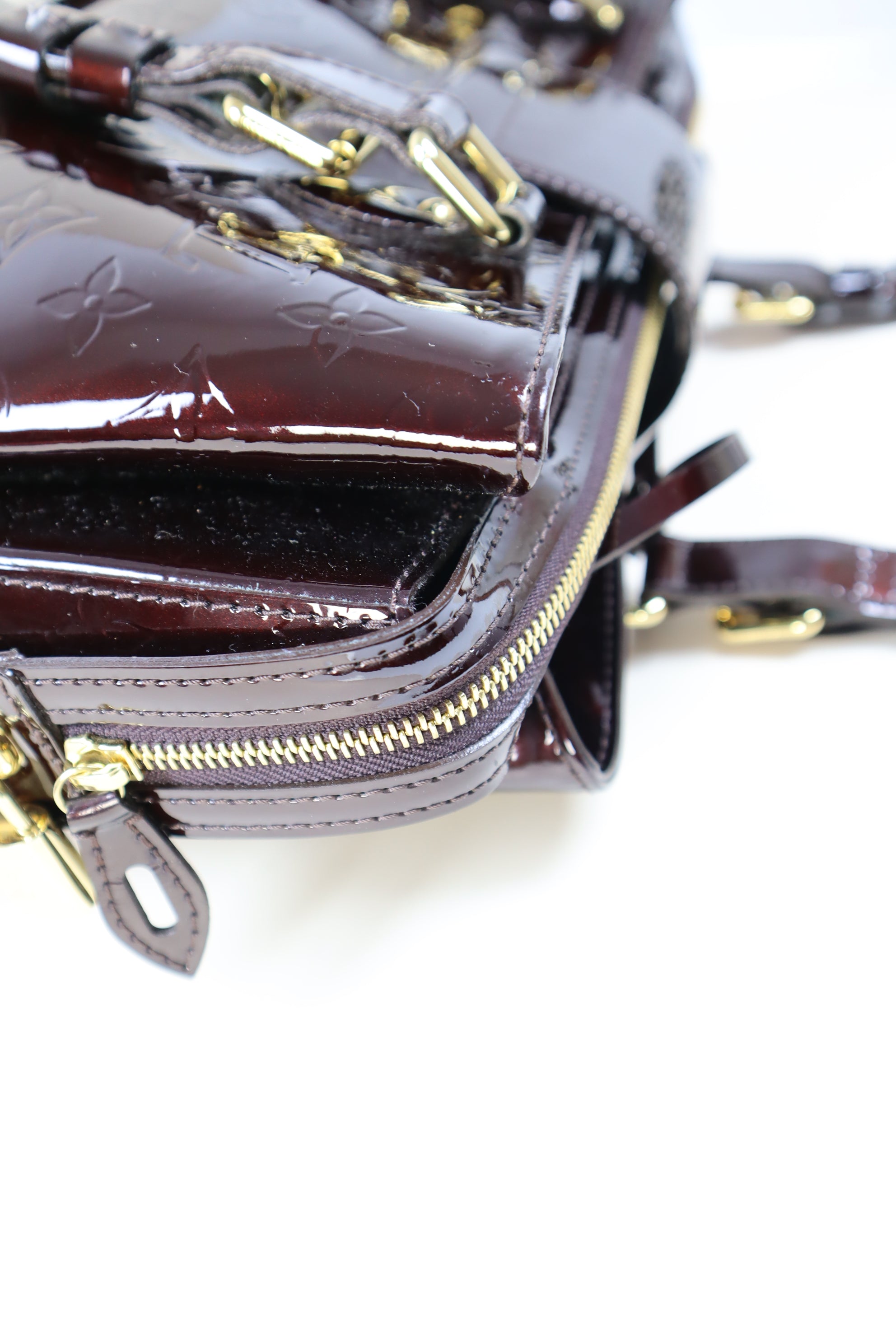 Louis Vuitton Burgundy Monogram Vernis Melrose Avenue Tote Bag