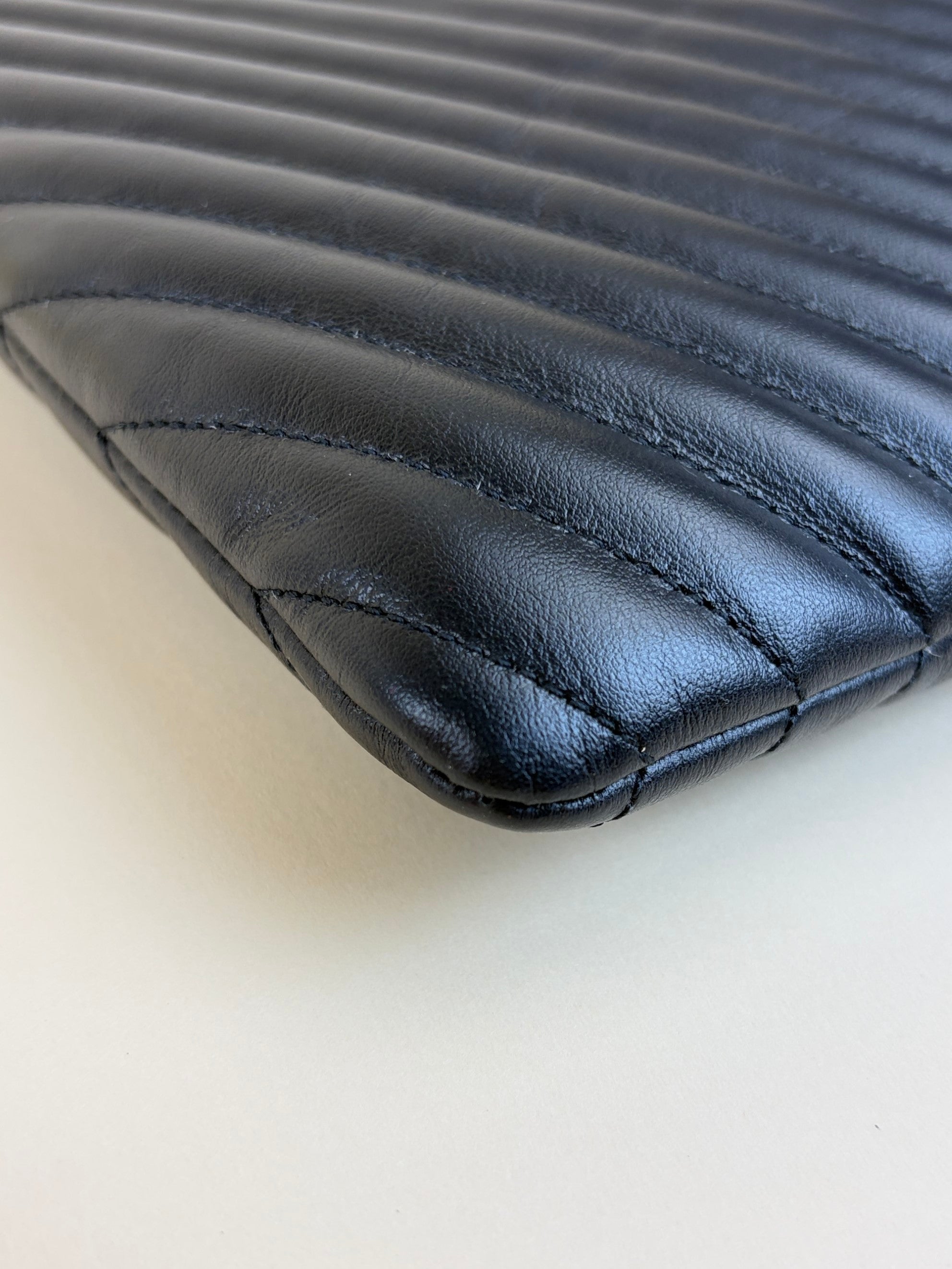 ysl black Cassandra matelassé document holder