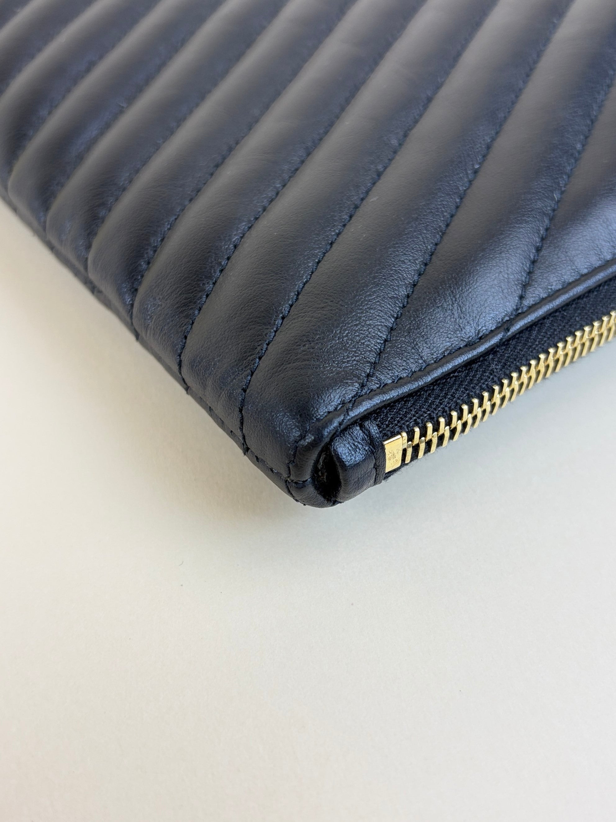 ysl black Cassandra matelassé document holder