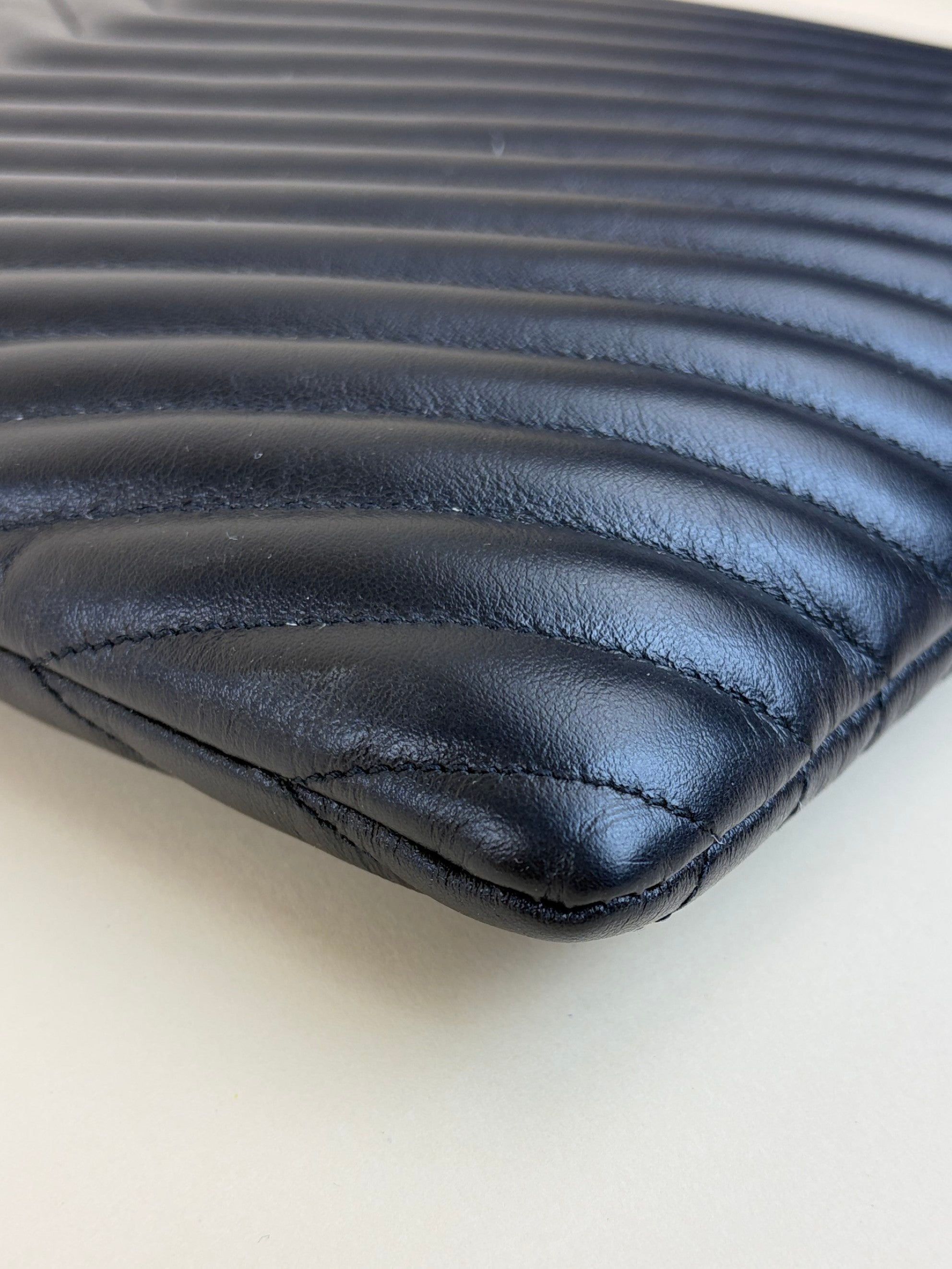 ysl black Cassandra matelassé document holder