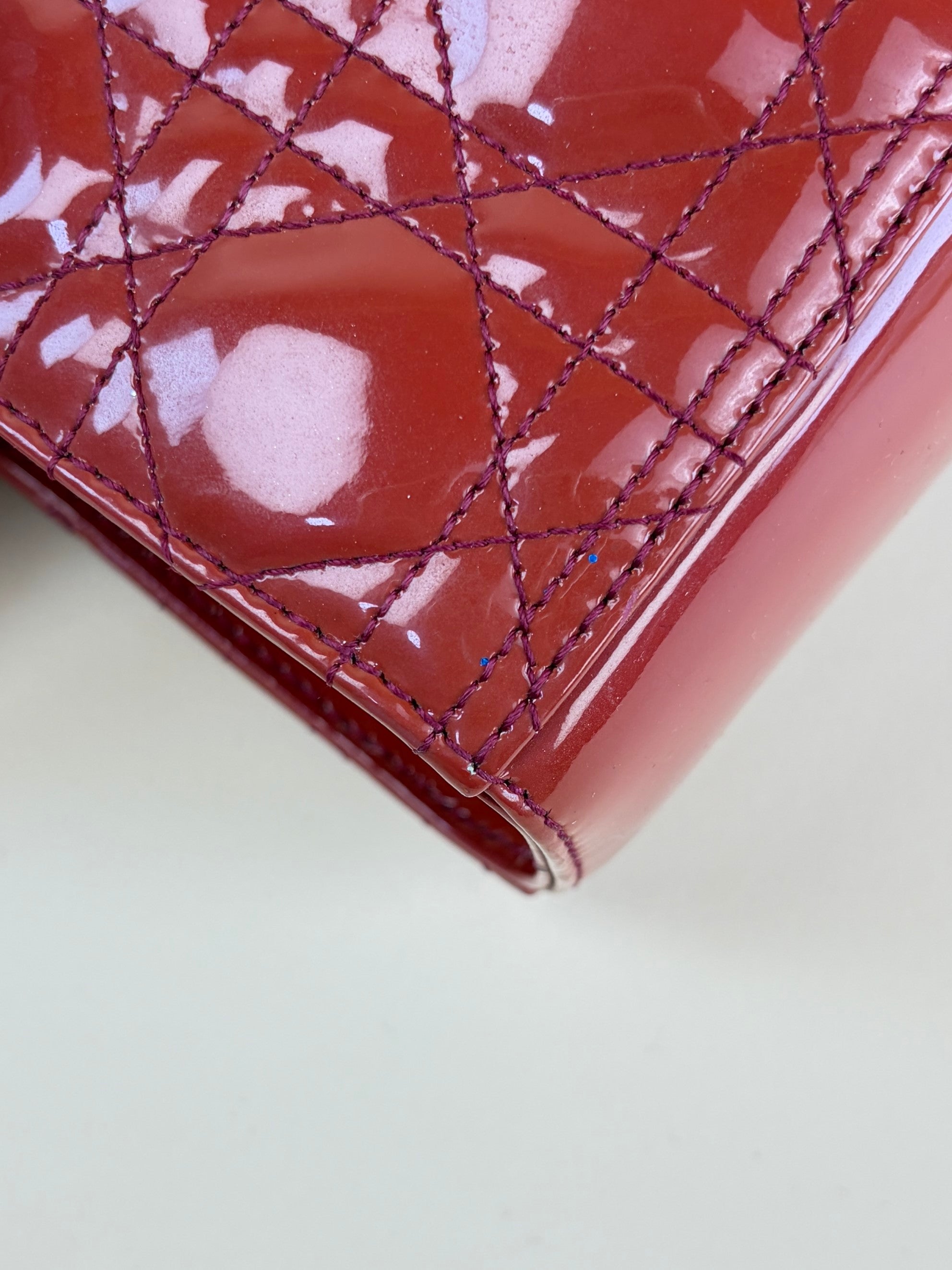 Christian Dior red Lady Dior Large Bag