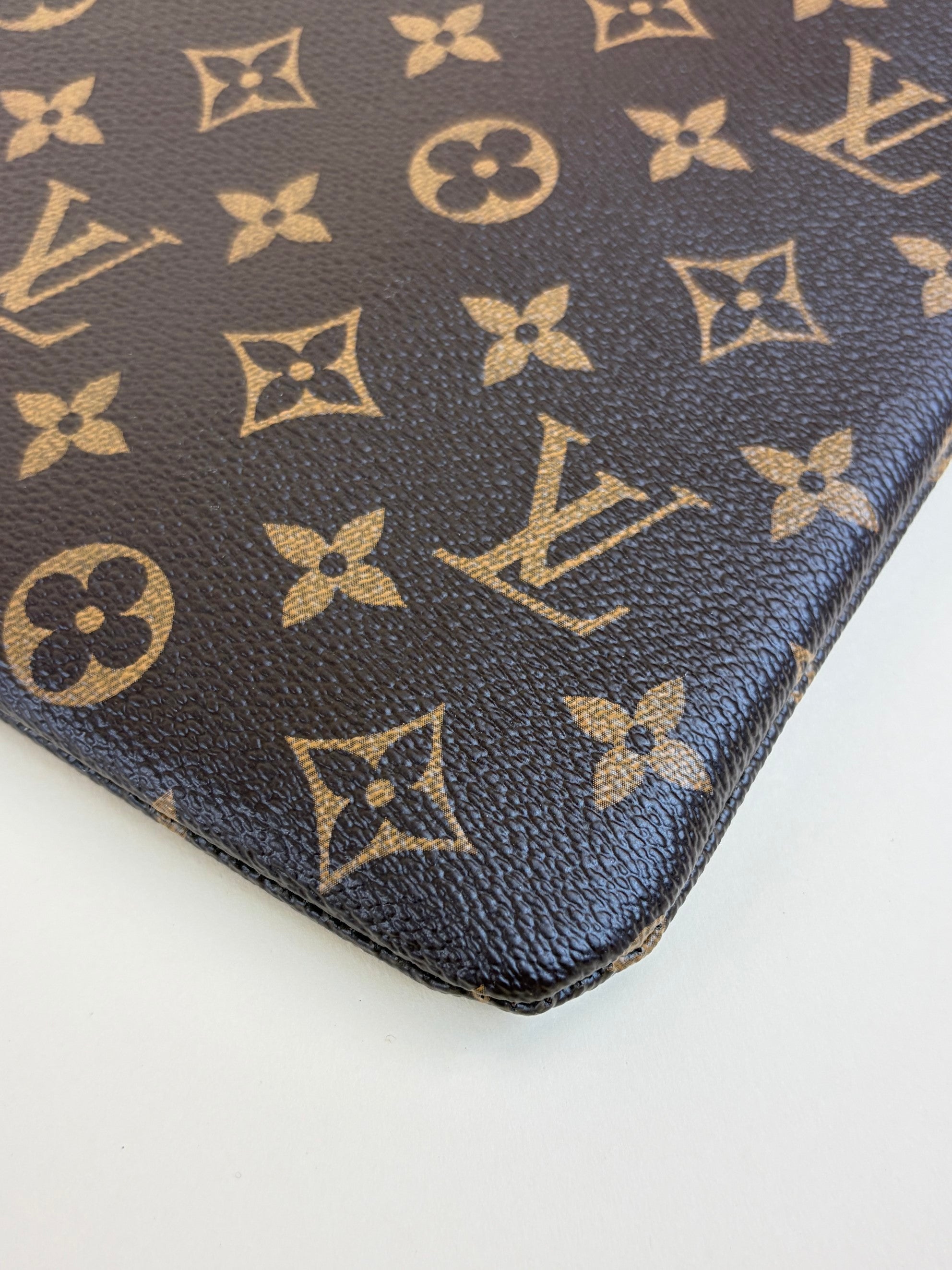 louis Vuitton black calfskin and monogram canvas daily pouch