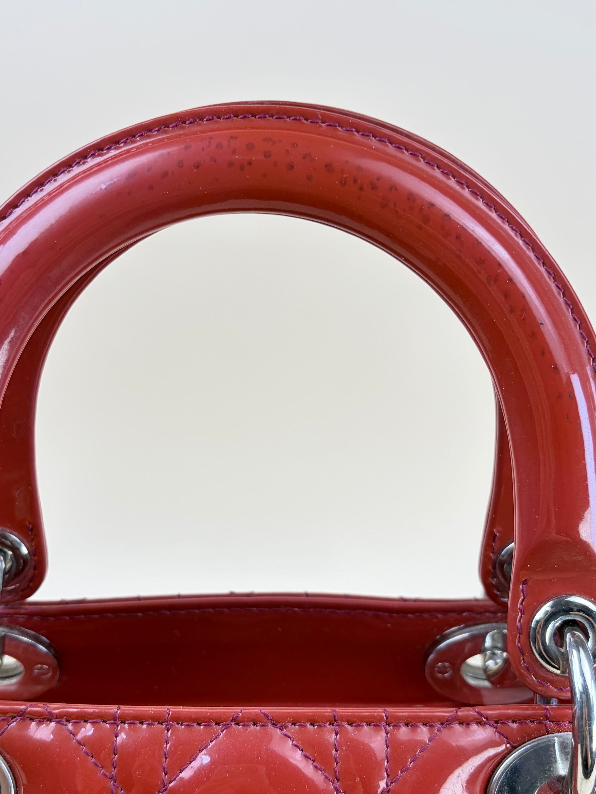 Christian Dior red Lady Dior Large Bag
