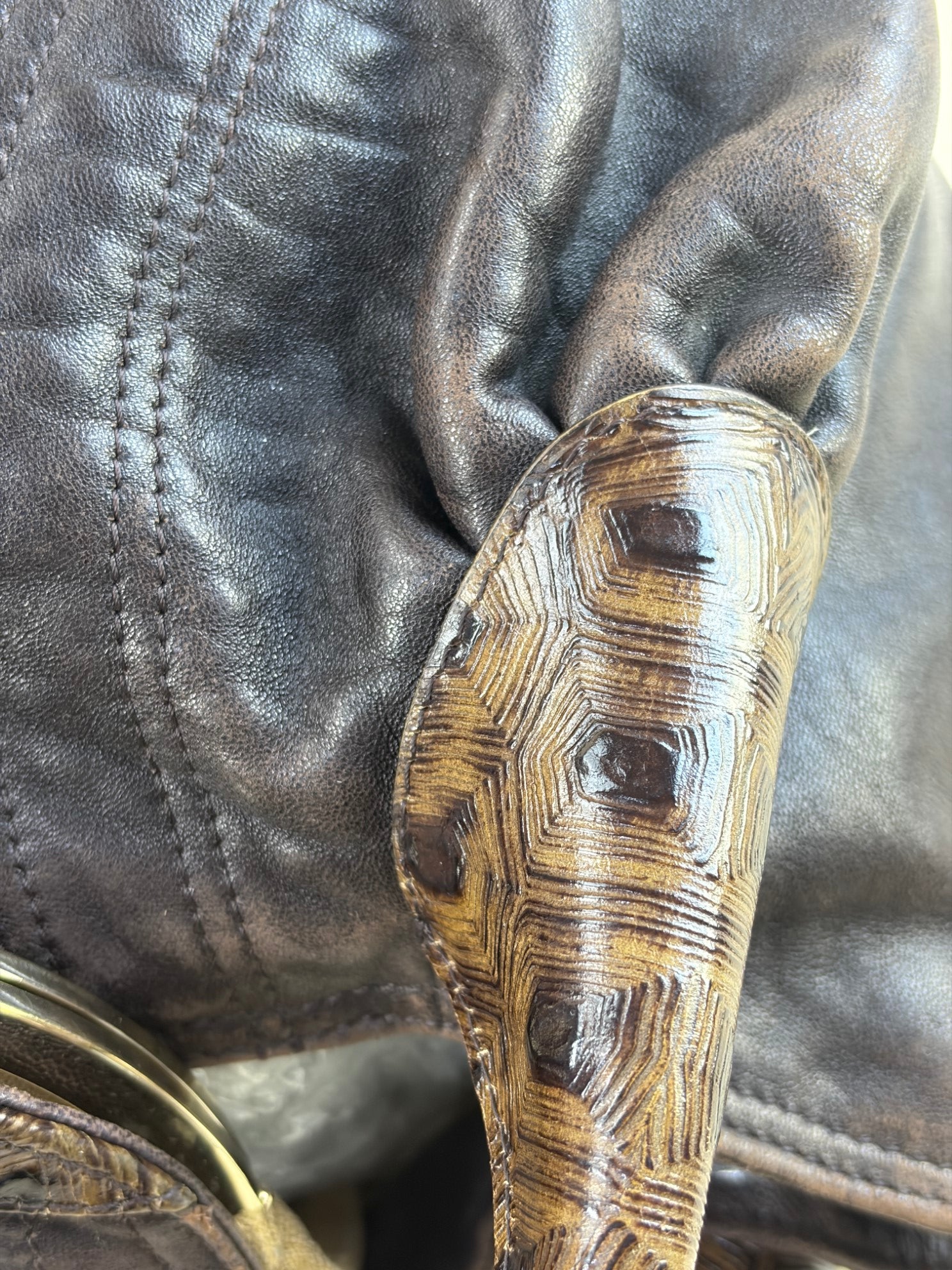 Fendi spy ff zucca and brown hobo bag