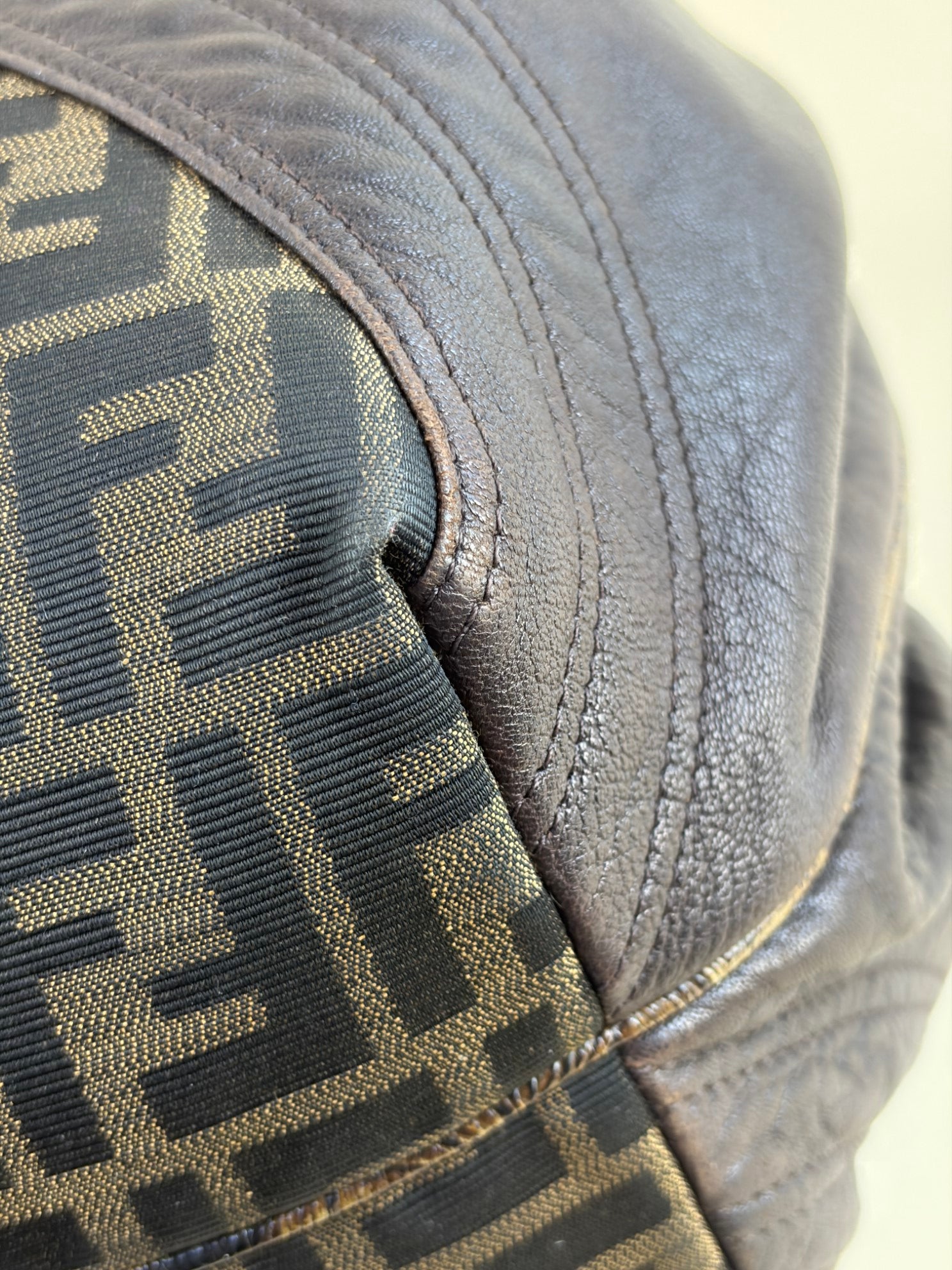 Fendi spy ff zucca and brown hobo bag