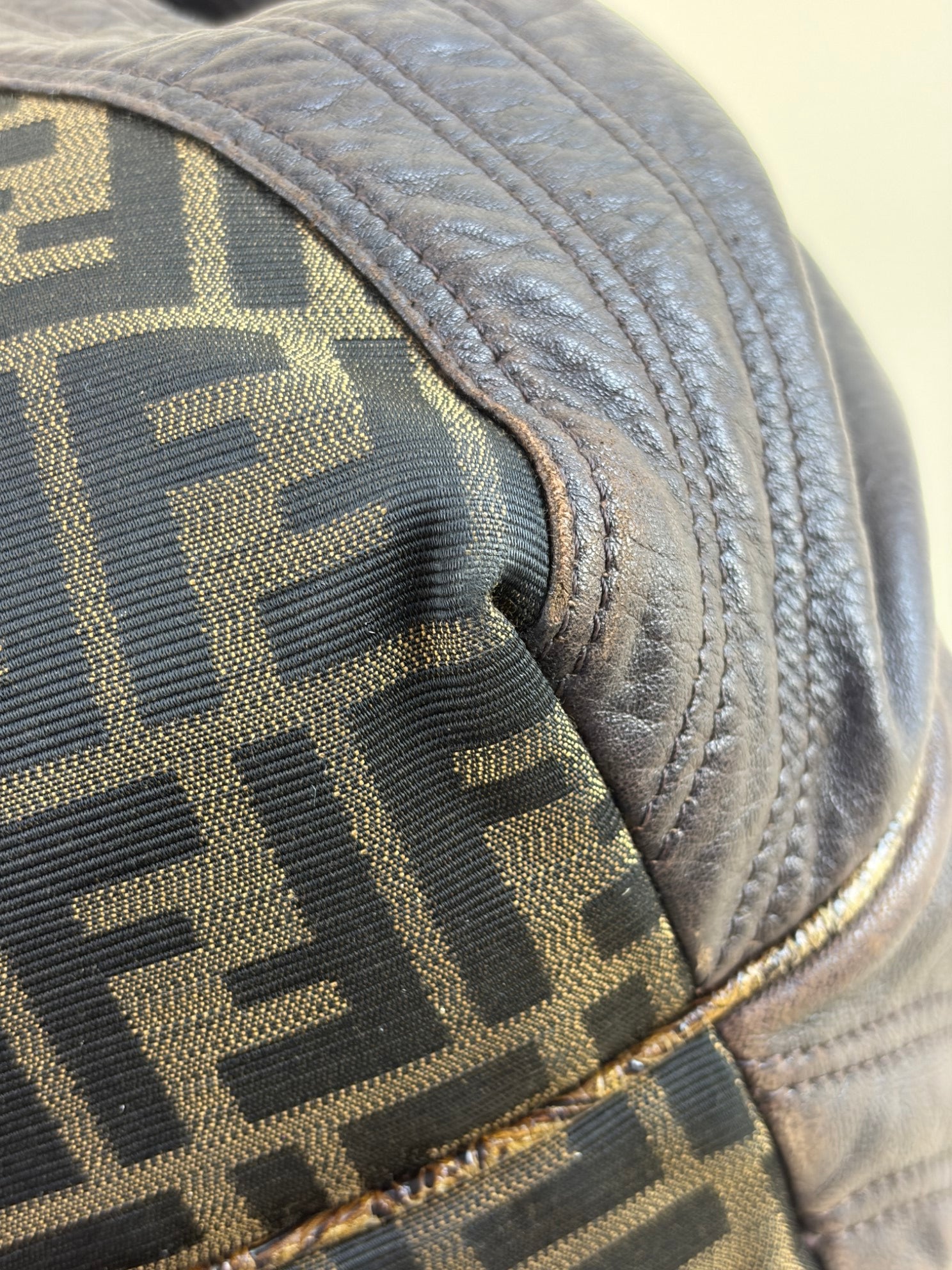 Fendi spy ff zucca and brown hobo bag