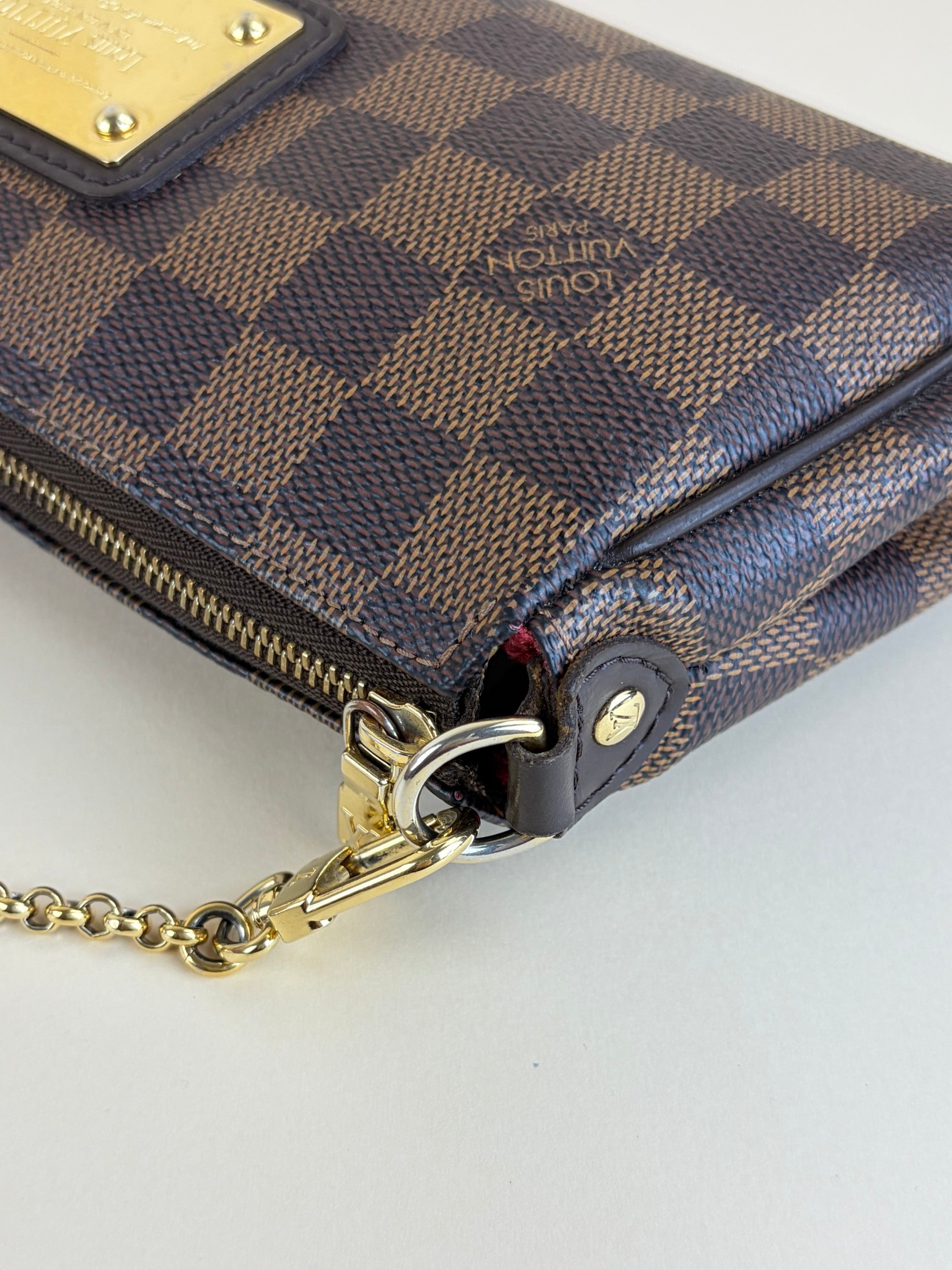 louis Vuitton Damier ebene canvas Eva clutch bag