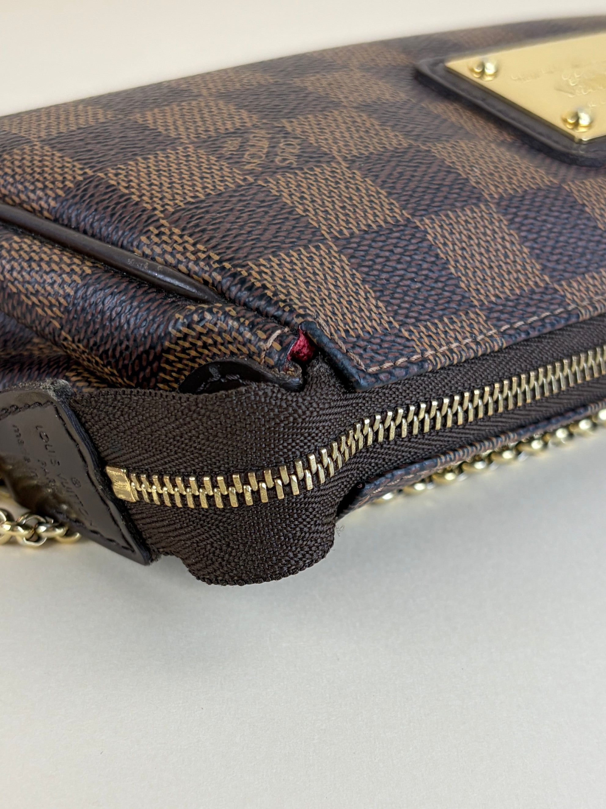 louis Vuitton Damier ebene canvas Eva clutch bag