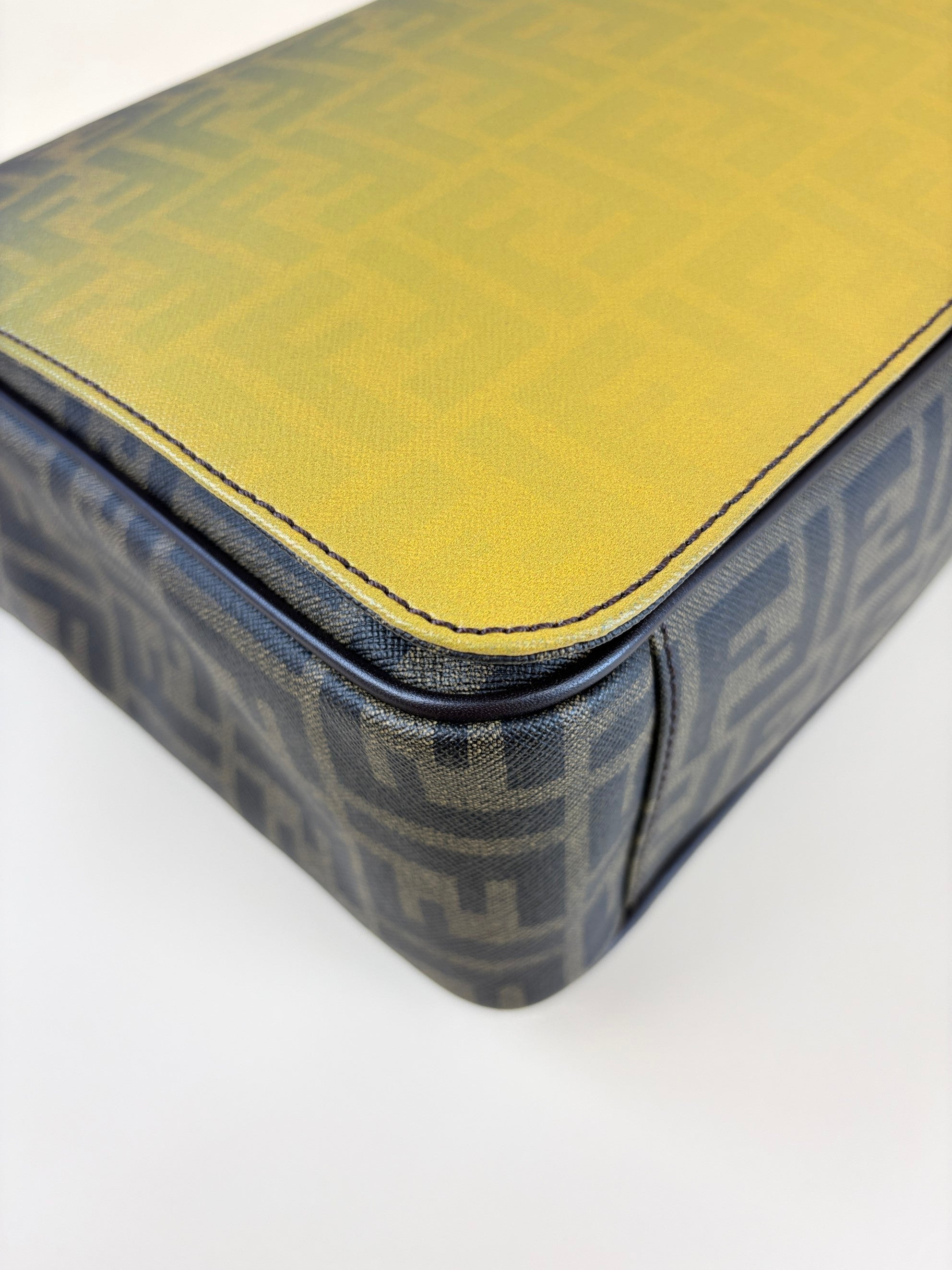 Fendi ombre effect tobacco Zucca ff coated canvas messenger bag