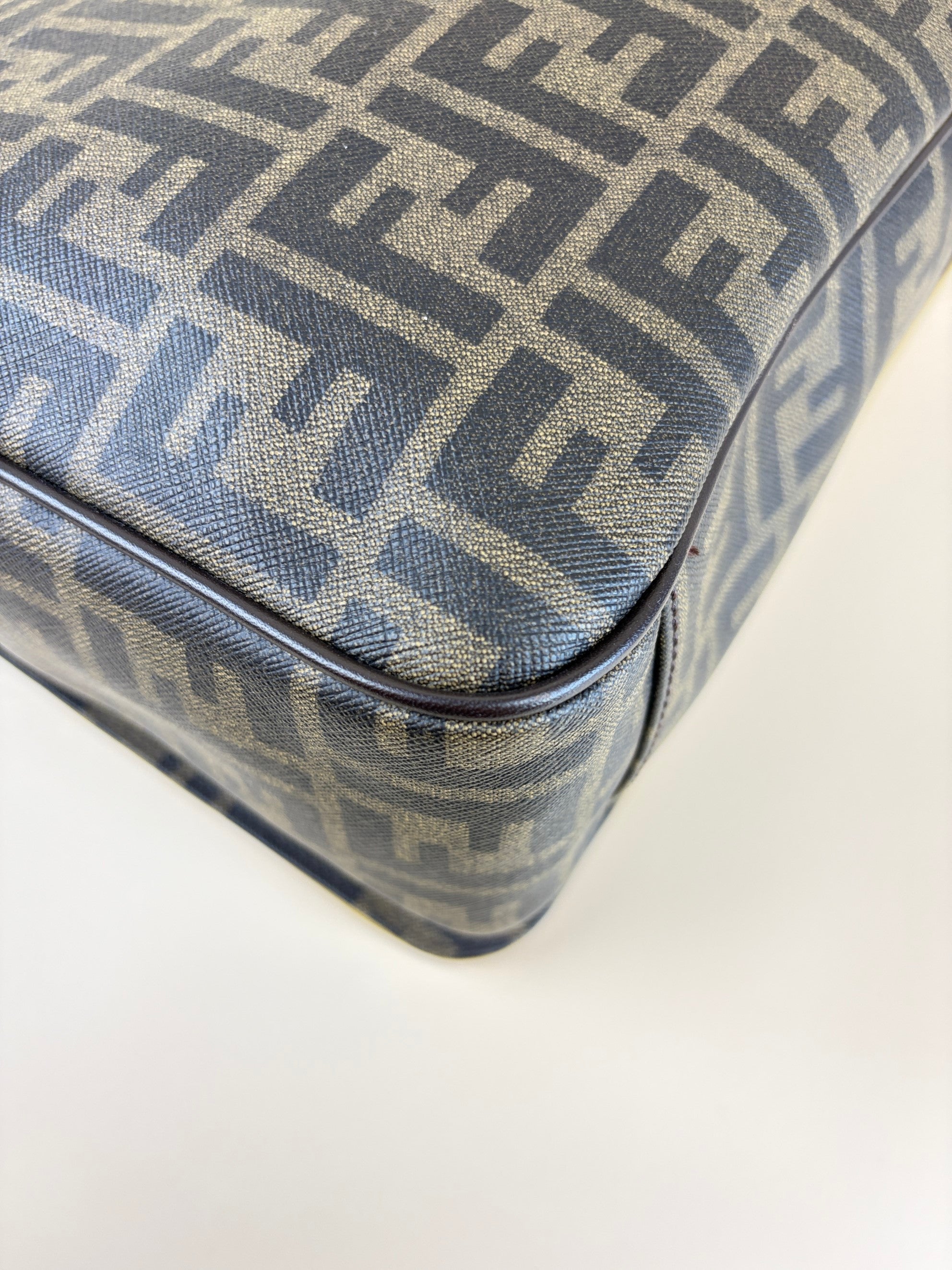 Fendi ombre effect tobacco Zucca ff coated canvas messenger bag